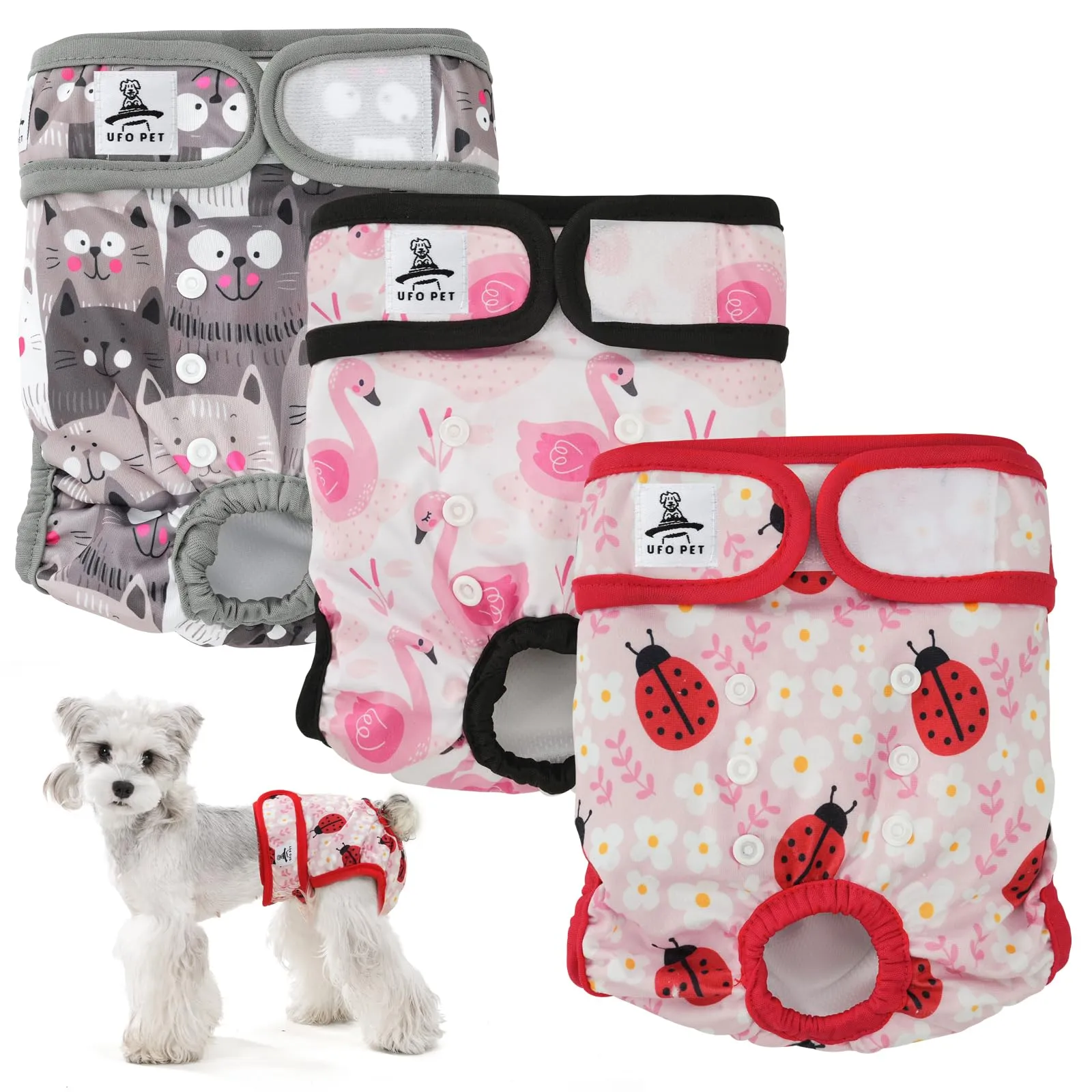 UFO PET Mutandine Lavabili per Cani Femmina in Calore, XL, 3 Pezzi - immagine 1