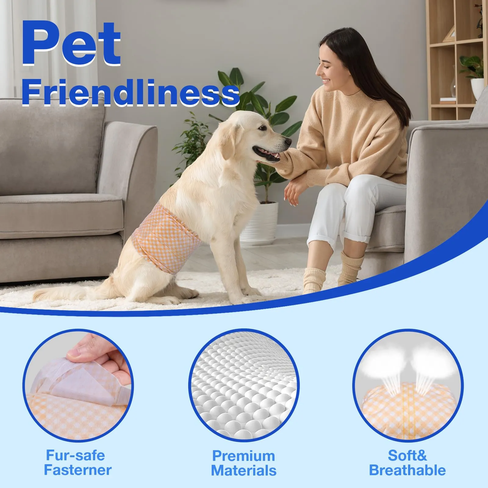 MICOOYO Pannolini usa e getta per cani con indicatore di umidità, XS, confezione da 20 - immagine 6