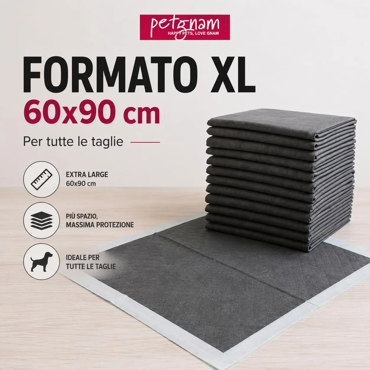 PetGnam Traversine per Cani ai Carboni Attivi con Marcatore di Umidità, 60x90 cm, 100 Pezzi - immagine 9