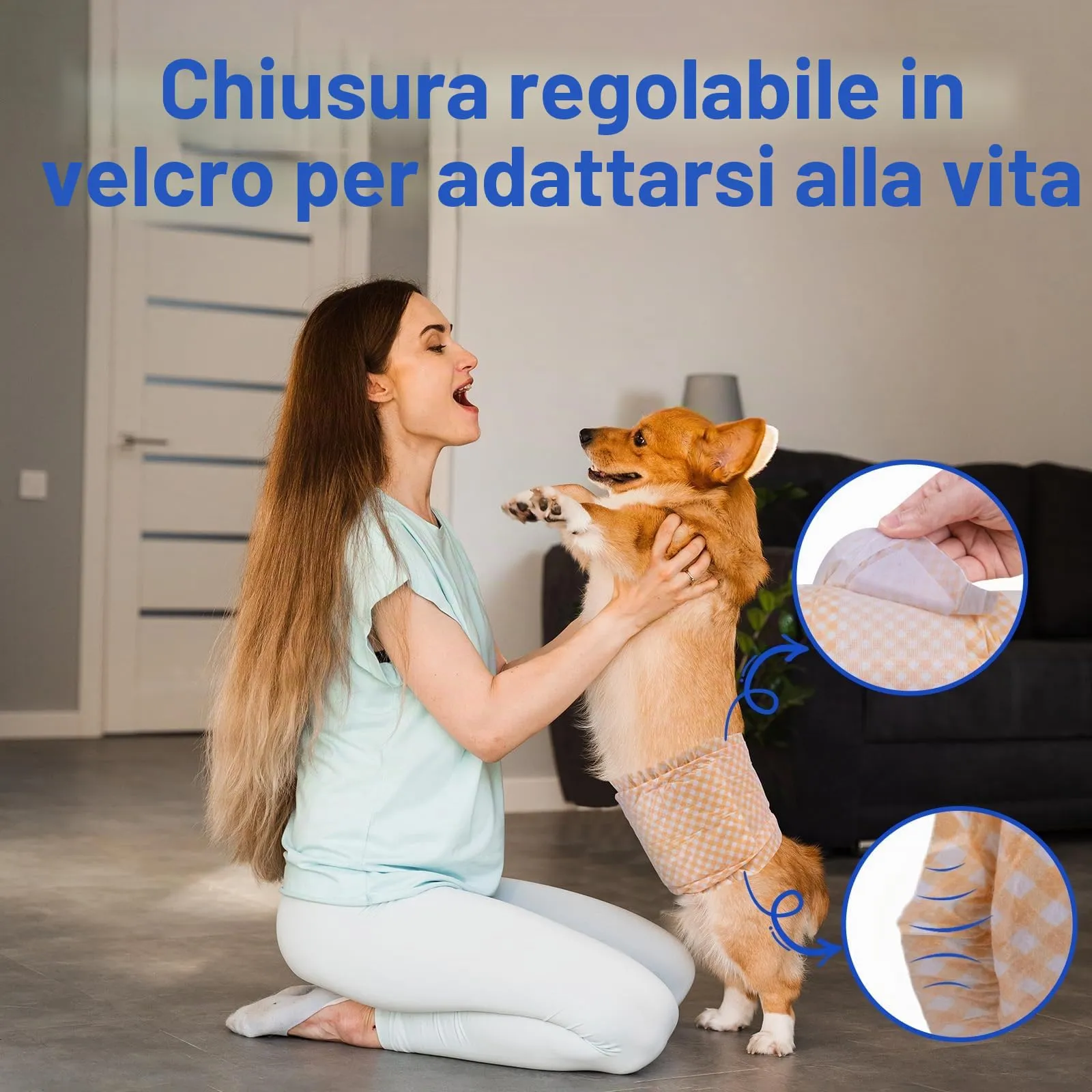MICOOYO Pannolini usa e getta per cani maschi con indicatore di umidità, XS, Confezione da 50 - immagine 4