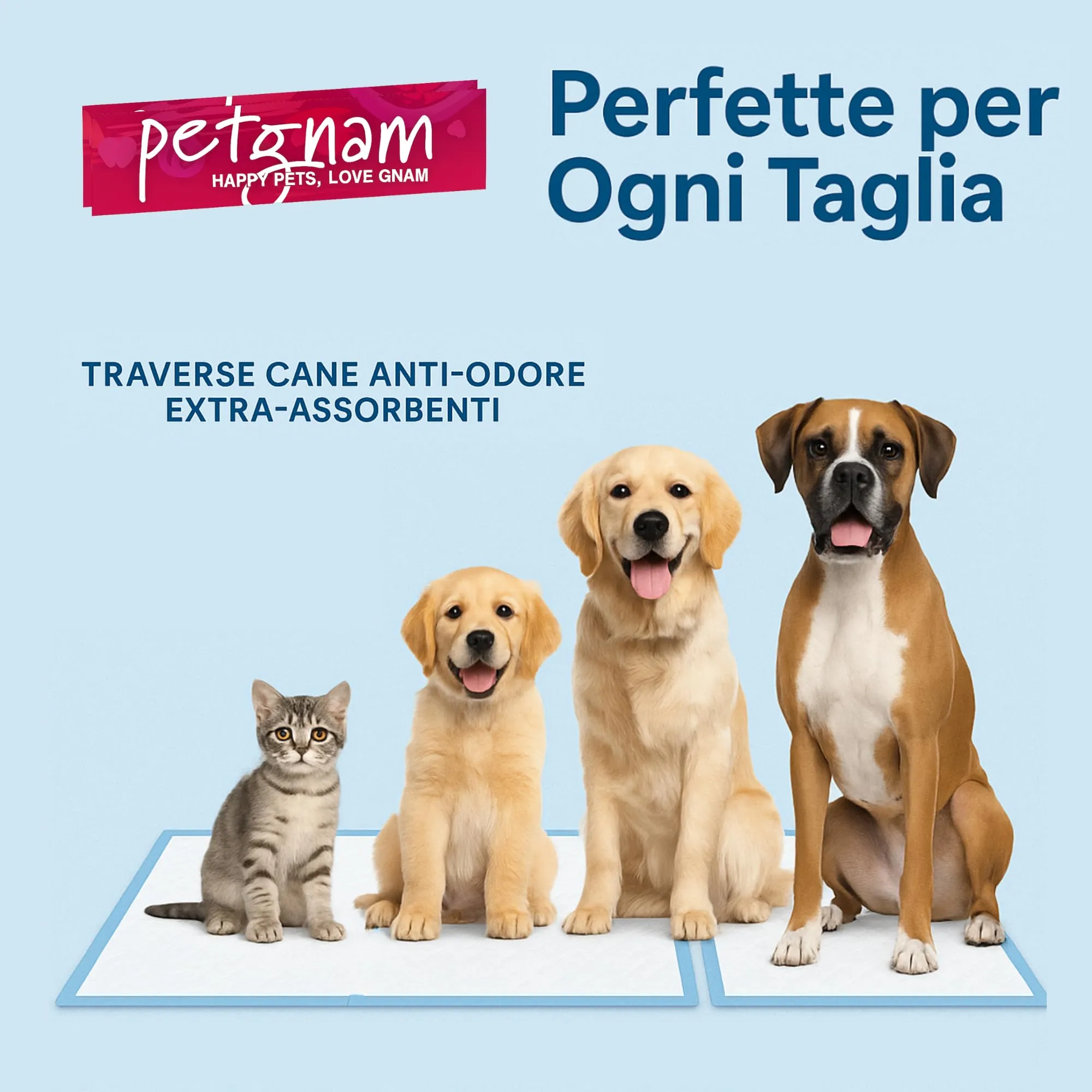 petgnam Tappetini Igienici per Cani e Gatti, 60x60, 200 Pezzi - immagine 5