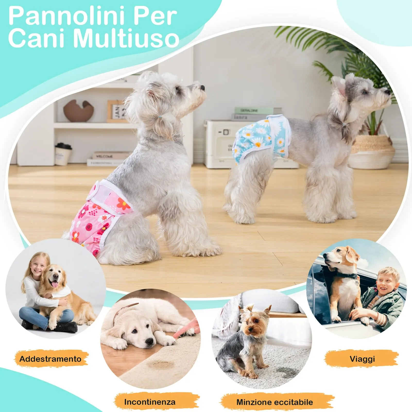 UFO PET Mutandine Lavabili per Cane Femmina in Calore, Taglia M (3 Pezzi) - immagine 7