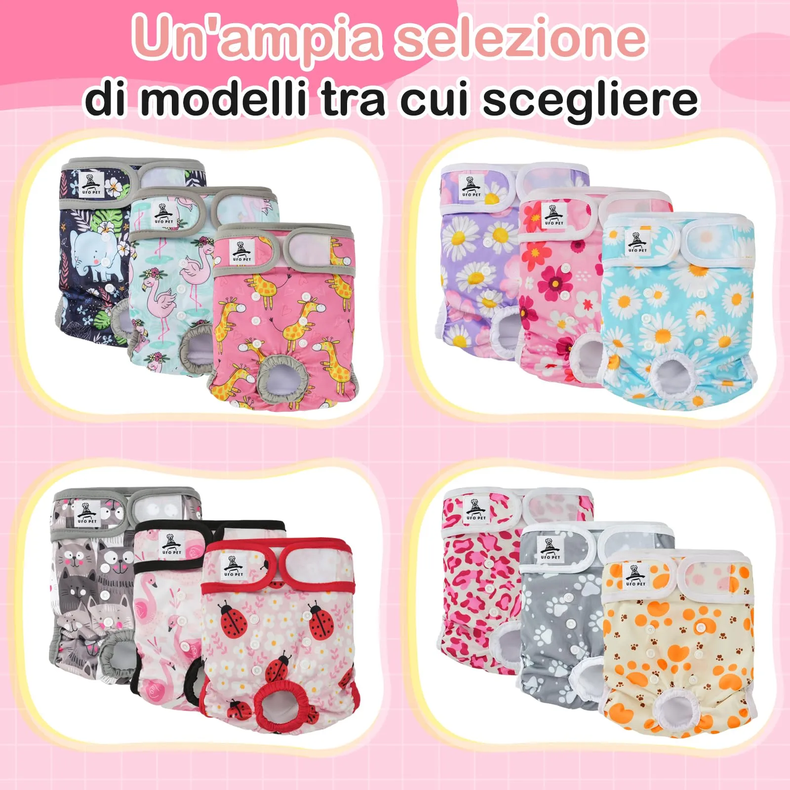 UFO PET Mutandine Lavabili per Cane Femmina, Taglia L, 3 Pezzi - immagine 8