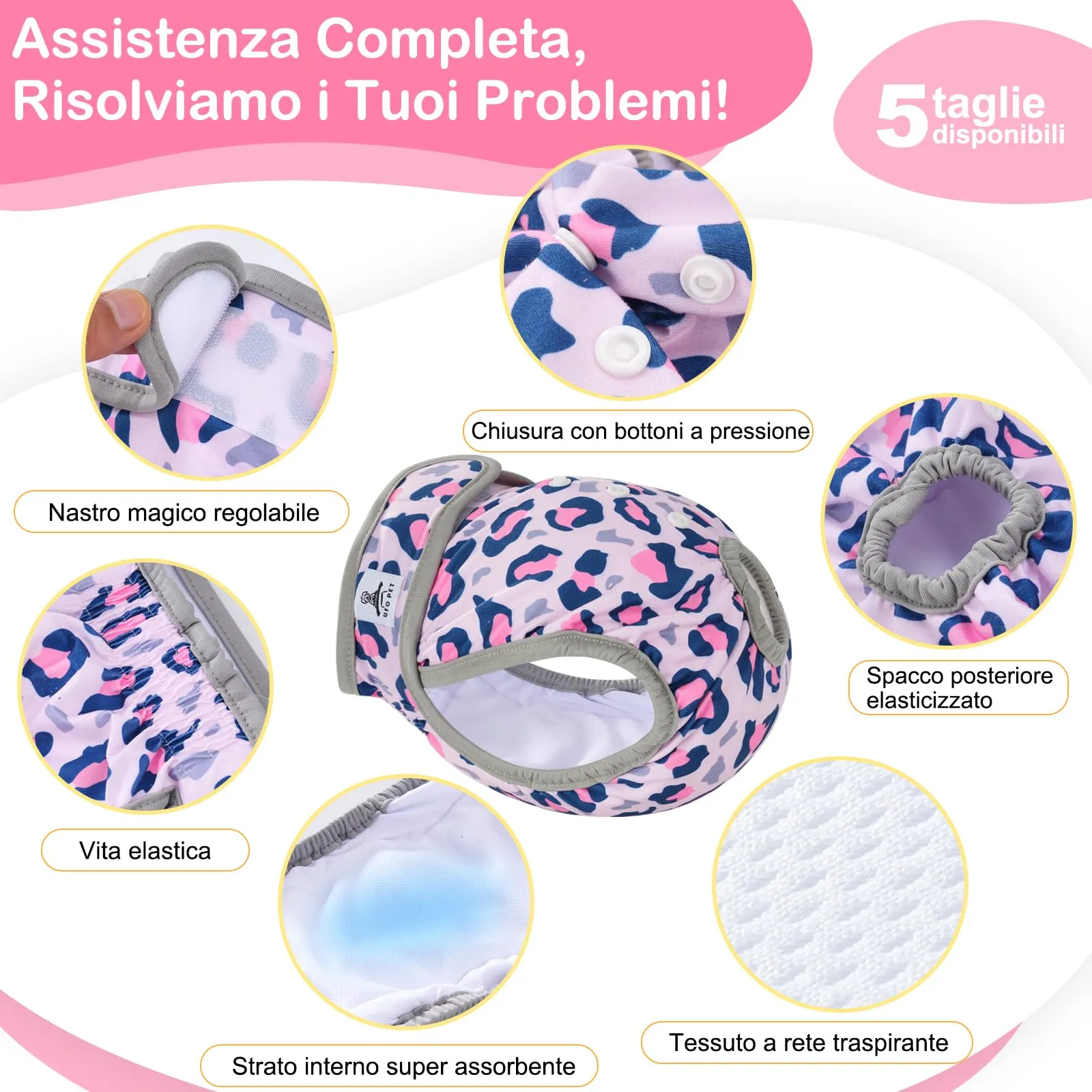 UFO PET Mutandine Lavabili per Cane Femmina, Taglia XL, 3 Pezzi - immagine 4