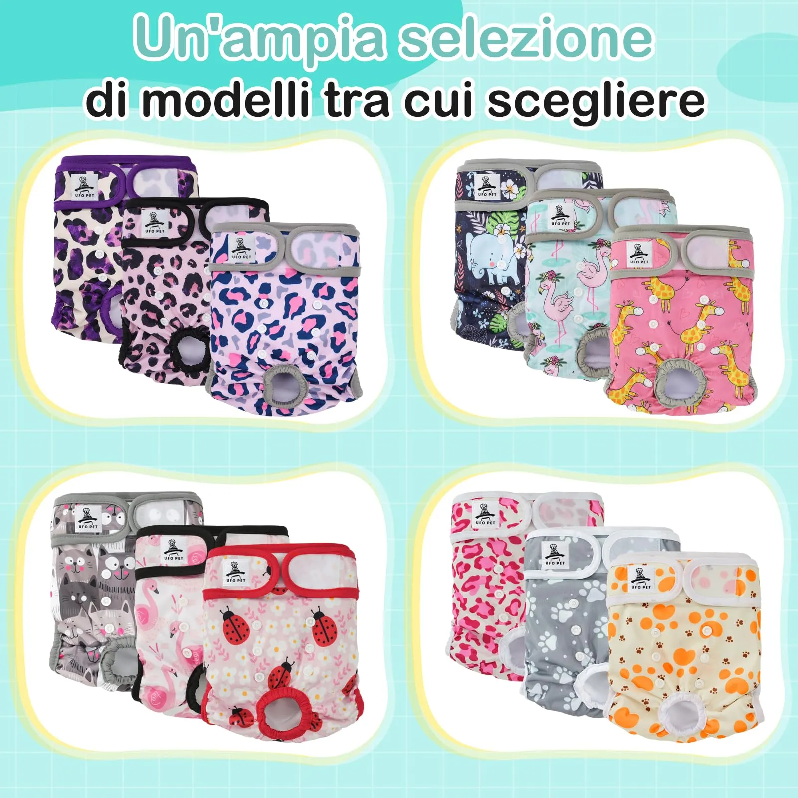 UFO PET Mutandine Lavabili per Cane Femmina in Calore, Taglia S, 3 Pezzi - immagine 8