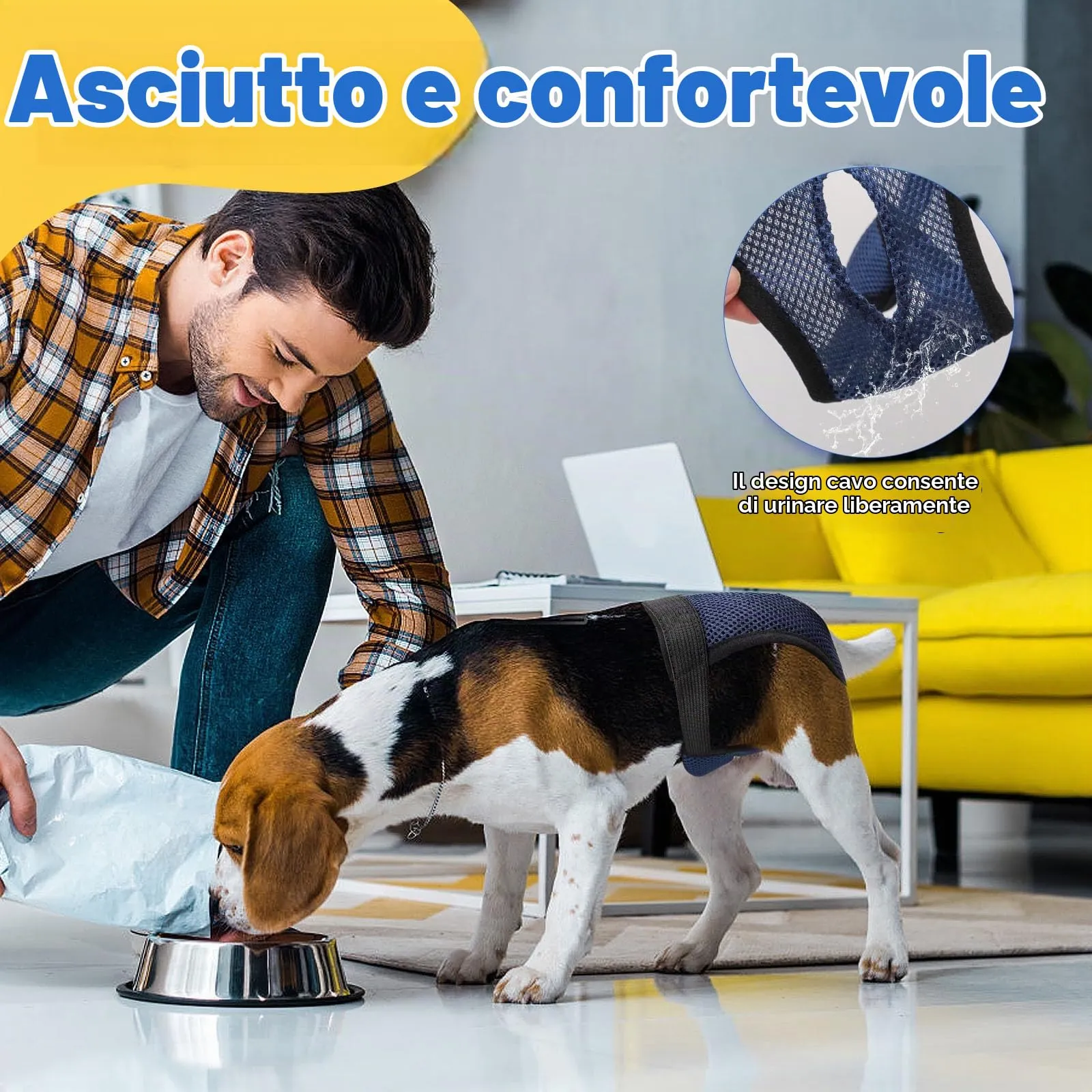 JUNUNDJING Pannolini Riutilizzabili per Cani Femmina con 8 Assorbenti, M - immagine 6