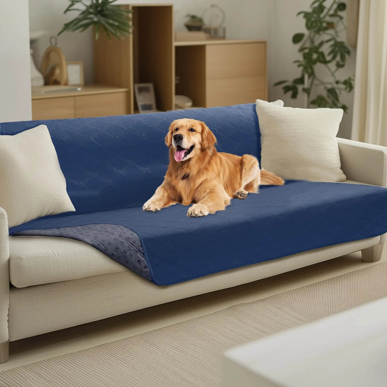 luciphia Copridivano Impermeabile per Cani e Gatti, Blu Marino, 132 x 208 cm - immagine 1