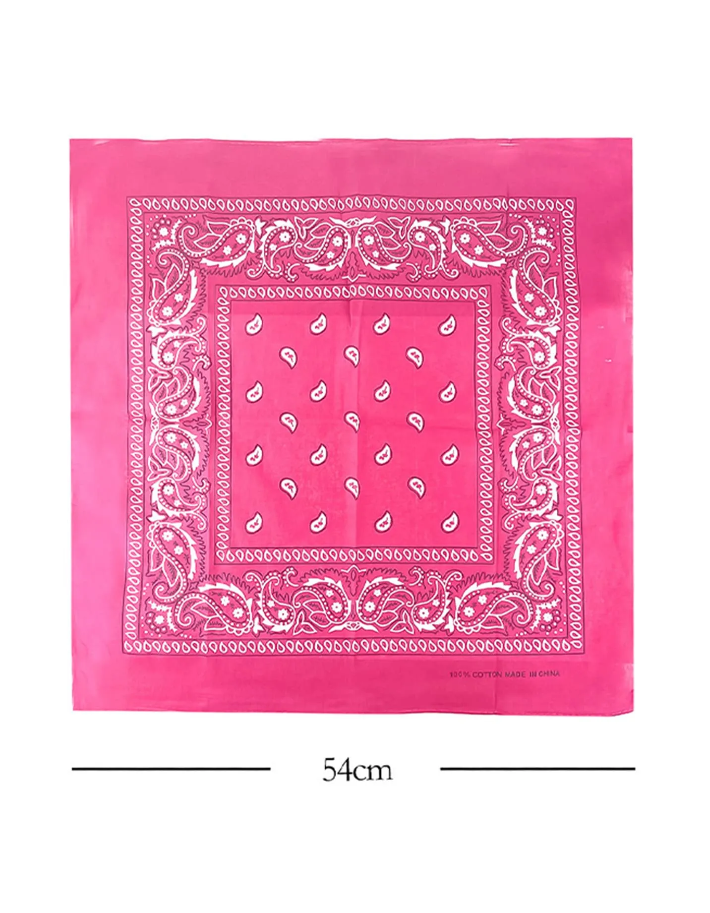 JOPHY & CO. Bandana 100% Cotone Paisley, Fucsia, Set 1 pz, COD. A644 - immagine 4