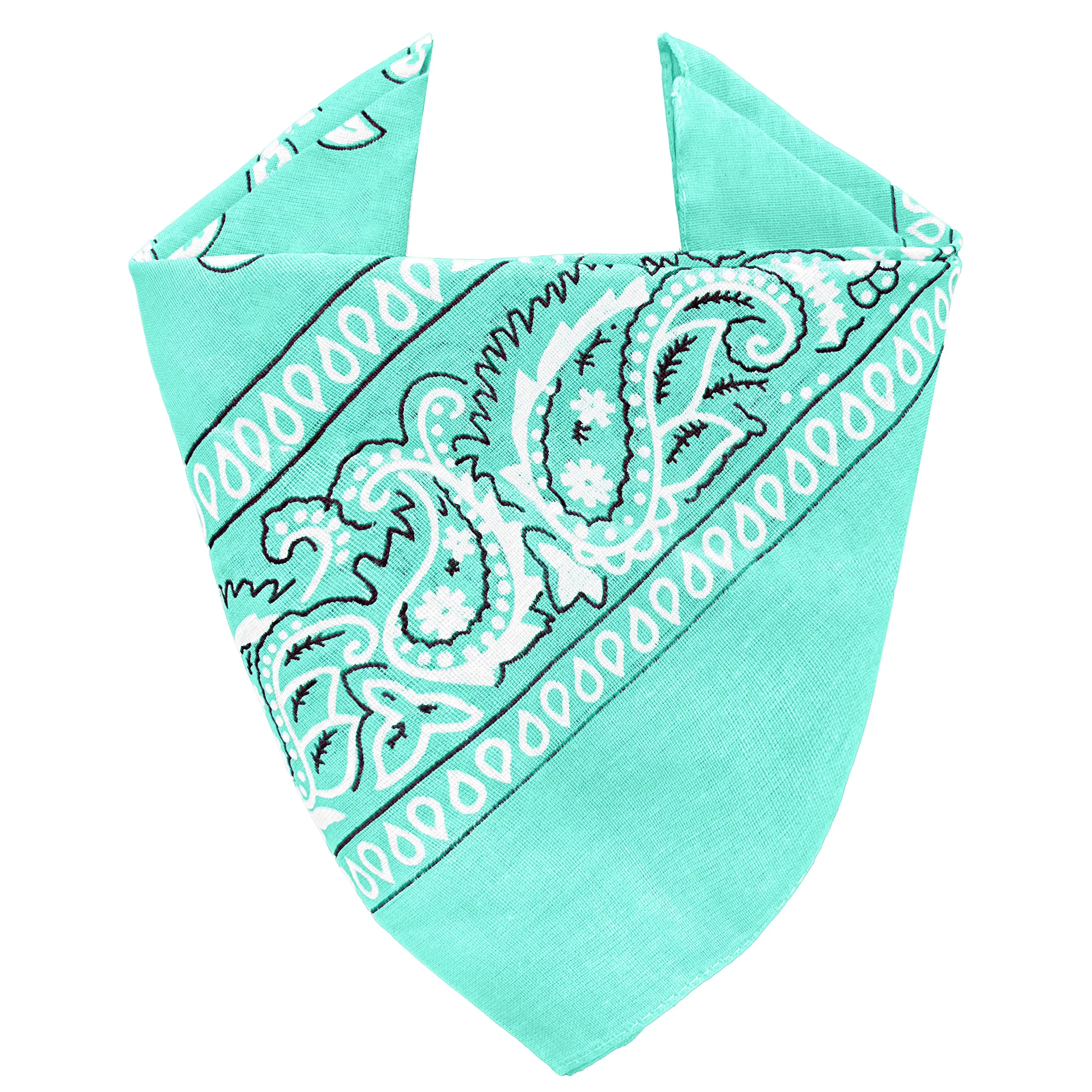 JOPHY & CO. Bandana 100% Cotone Paisley Verde Acqua - Set 1 pz - immagine 2