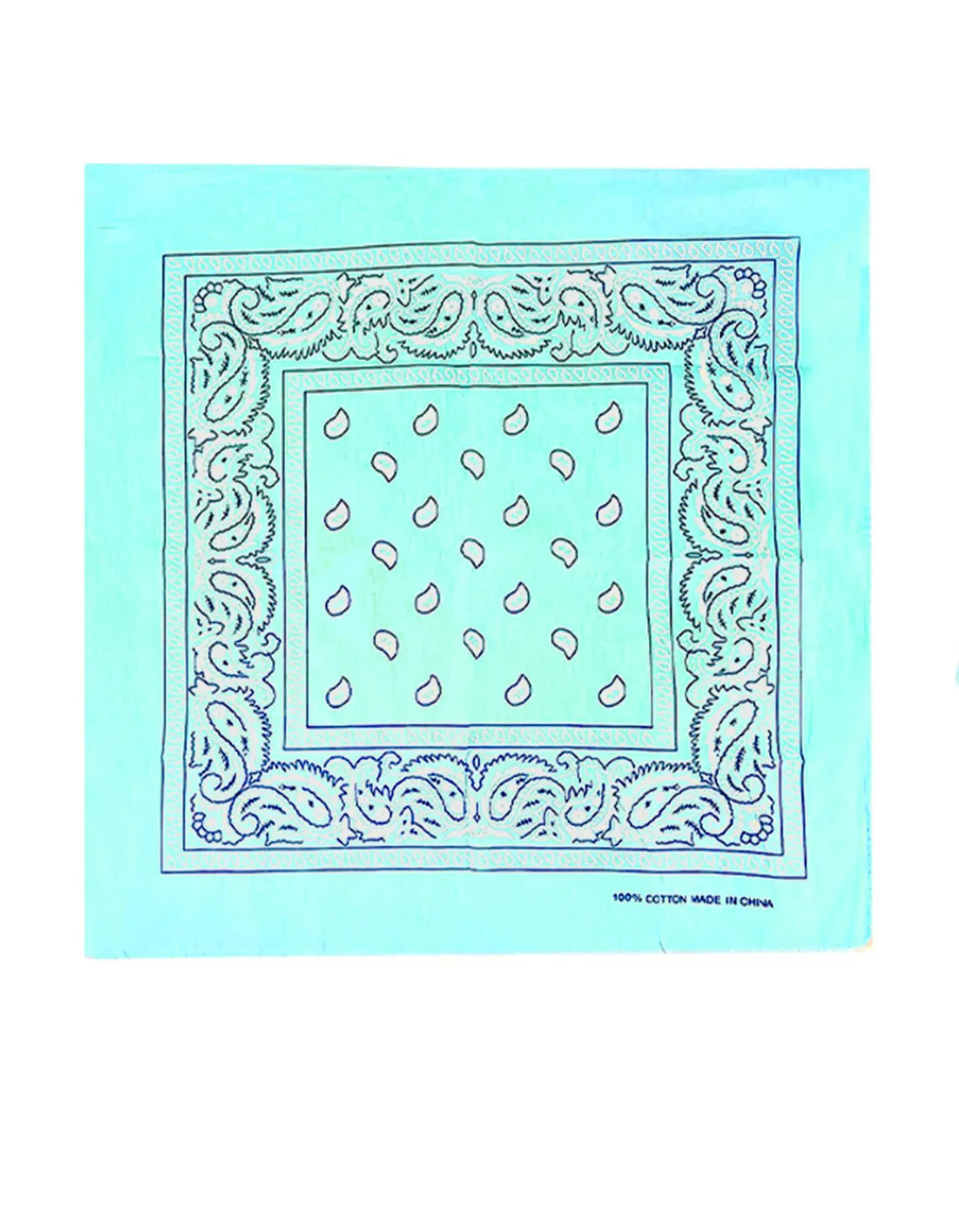 JOPHY & CO. Bandana 100% Cotone Paisley Verde Acqua - Set 1 pz - immagine 3