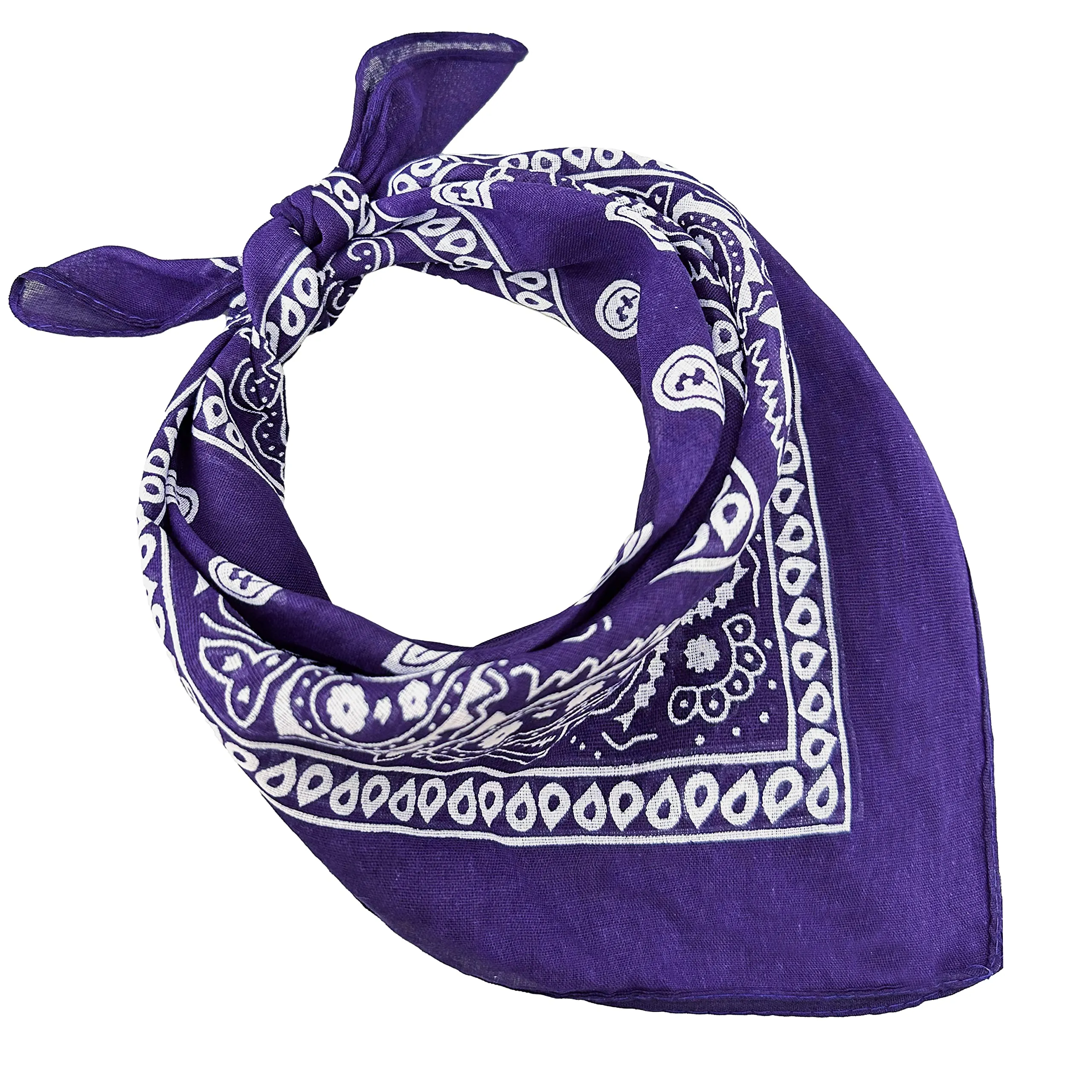 JOPHY & CO. Bandana 100% Cotone Paisley, Set 3 pz, Viola, Cod. A644 - immagine 1