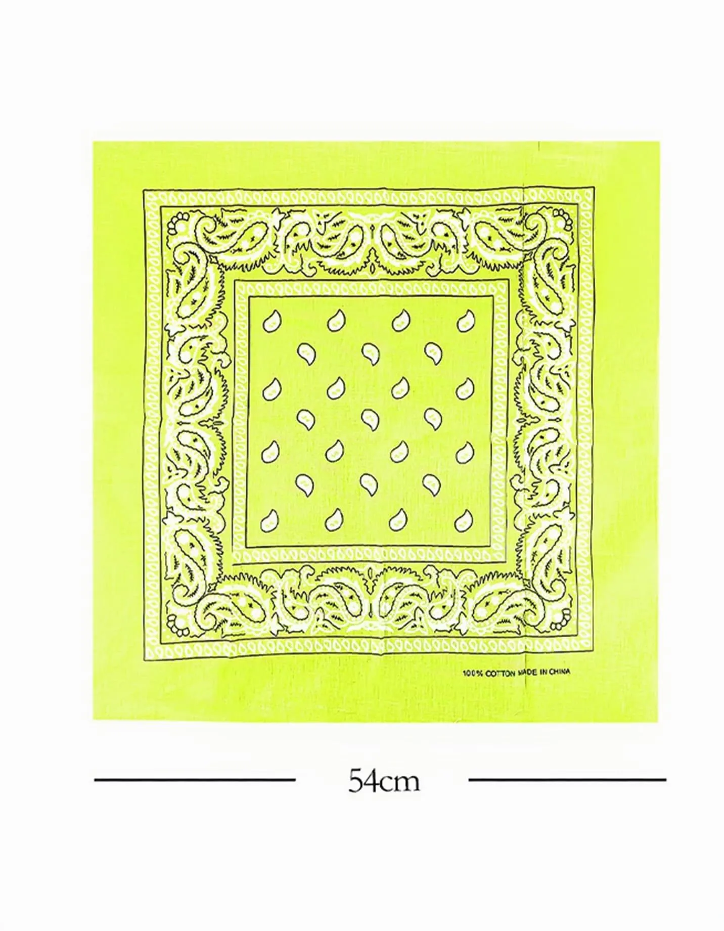 JOPHY & CO. Bandana 100% Cotone Paisley Giallofluo COD. A644 Set 1 pz - immagine 3