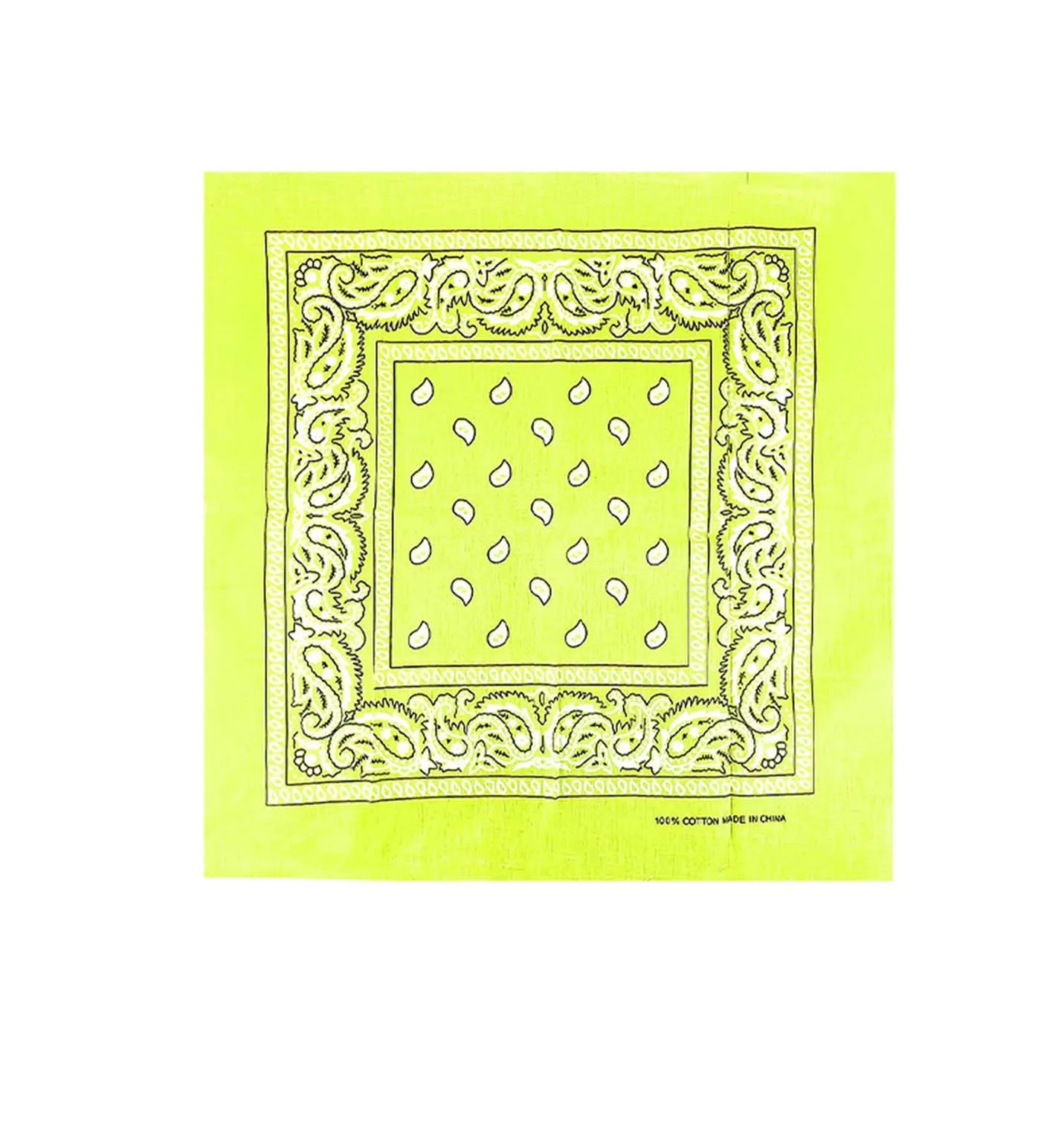 JOPHY & CO. Bandana 100% Cotone Paisley Giallofluo COD. A644 Set 1 pz - immagine 4