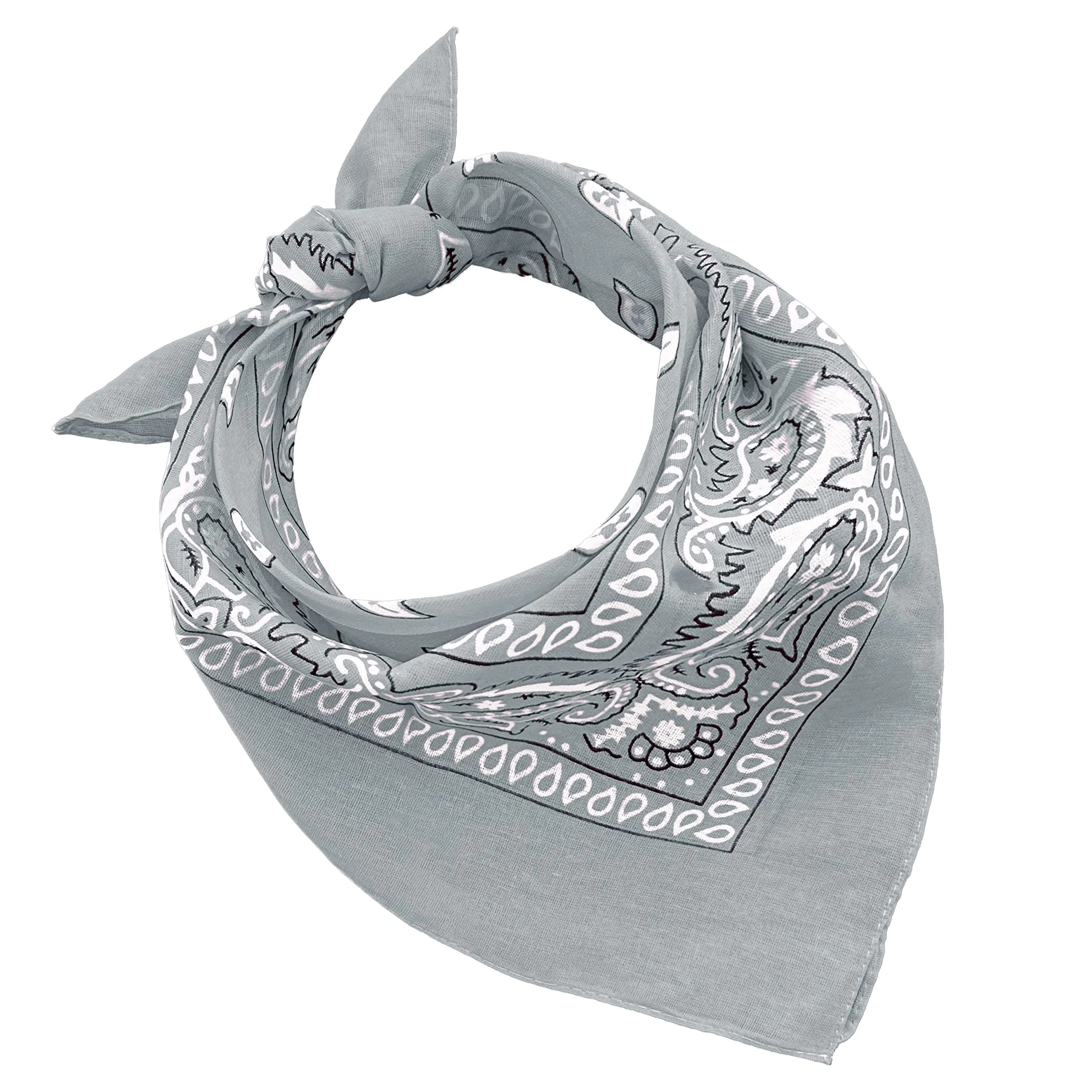 JOPHY & CO. Bandana 100% Cotone, Set 5 pz, Paisley, Grigio Scuro, COD. A644 - immagine 1