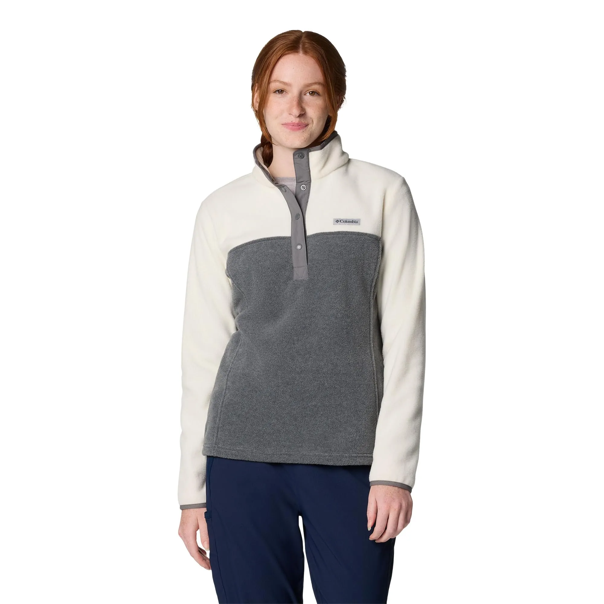 Columbia Benton Springs Half-Snap II Women's Fleece Pullover - City Grey Heather/Chalk, S - immagine 1