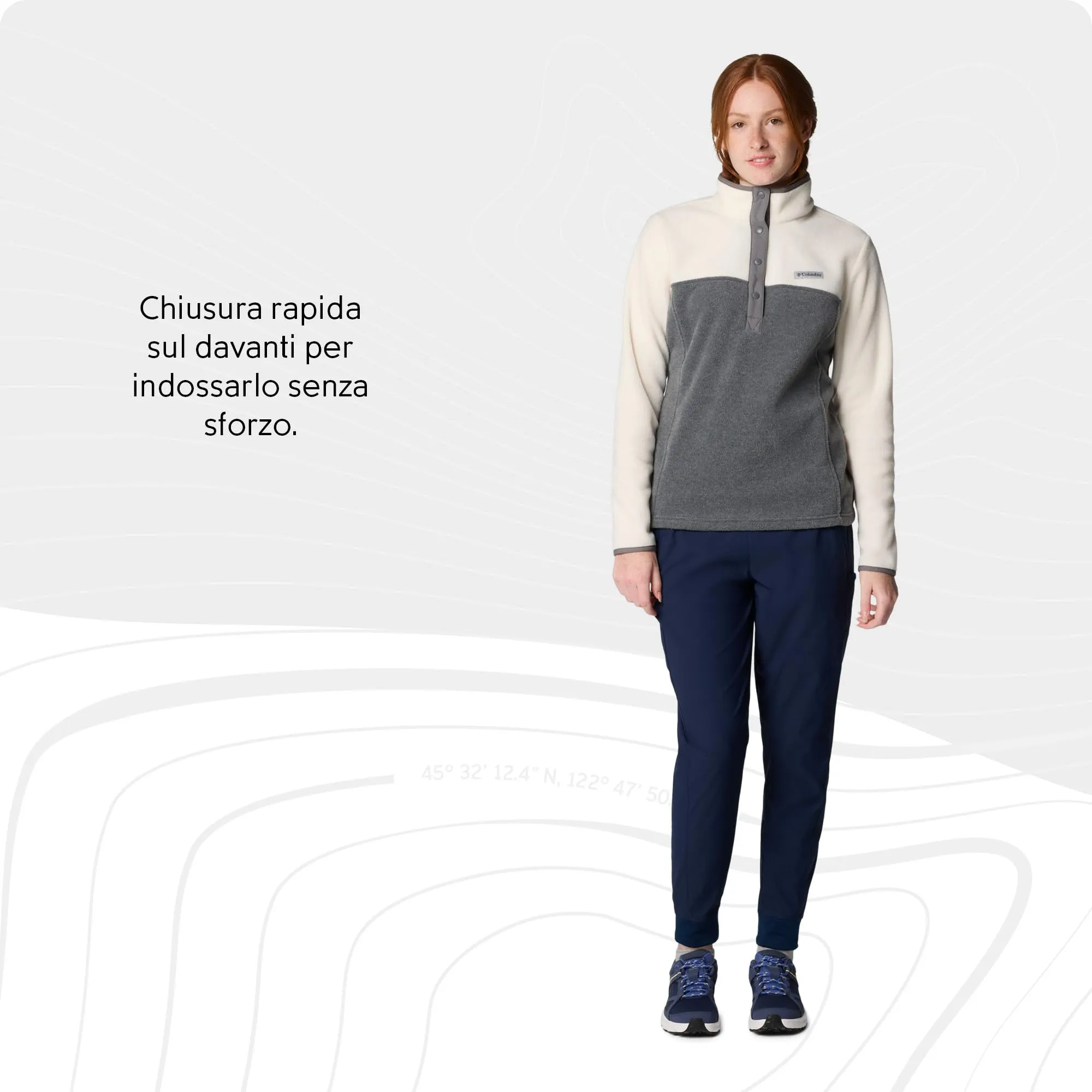 Columbia Benton Springs Half-Snap II Women's Fleece Pullover - City Grey Heather/Chalk, S - immagine 5