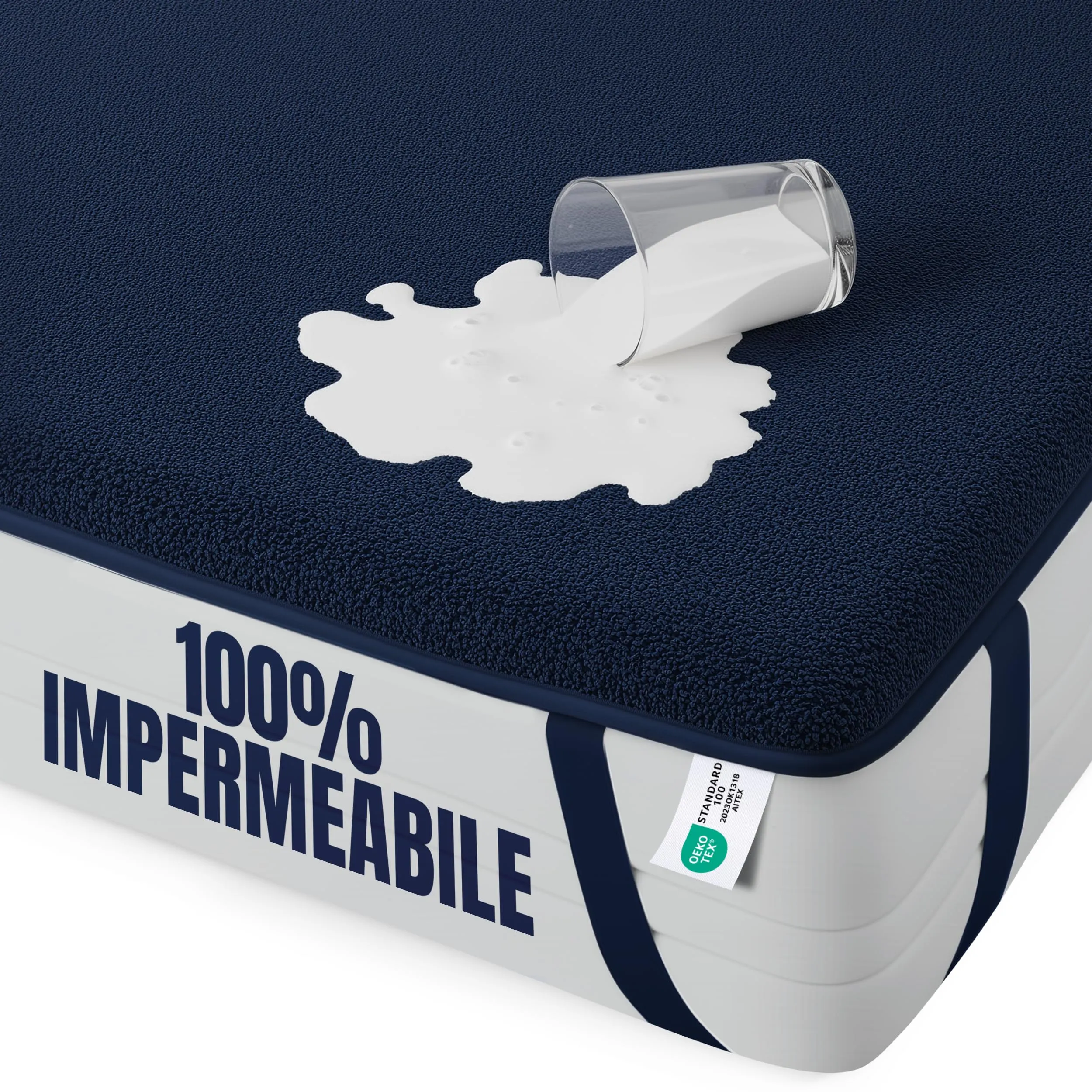 Utopia Bedding Coprimaterasso Impermeabile, 90x200 cm, Blu - immagine 1