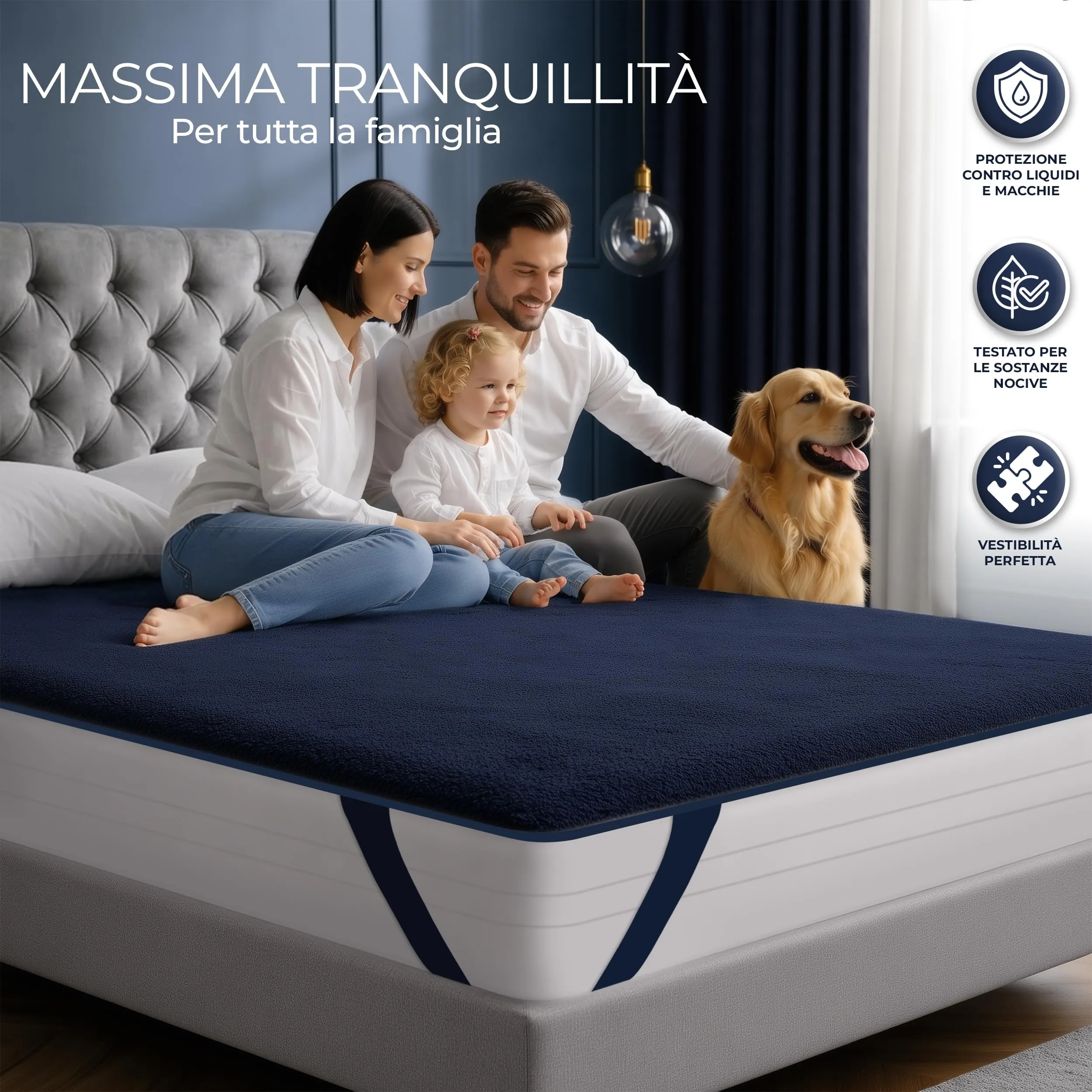 Utopia Bedding Coprimaterasso Impermeabile, 140x200 cm, Blu - immagine 7