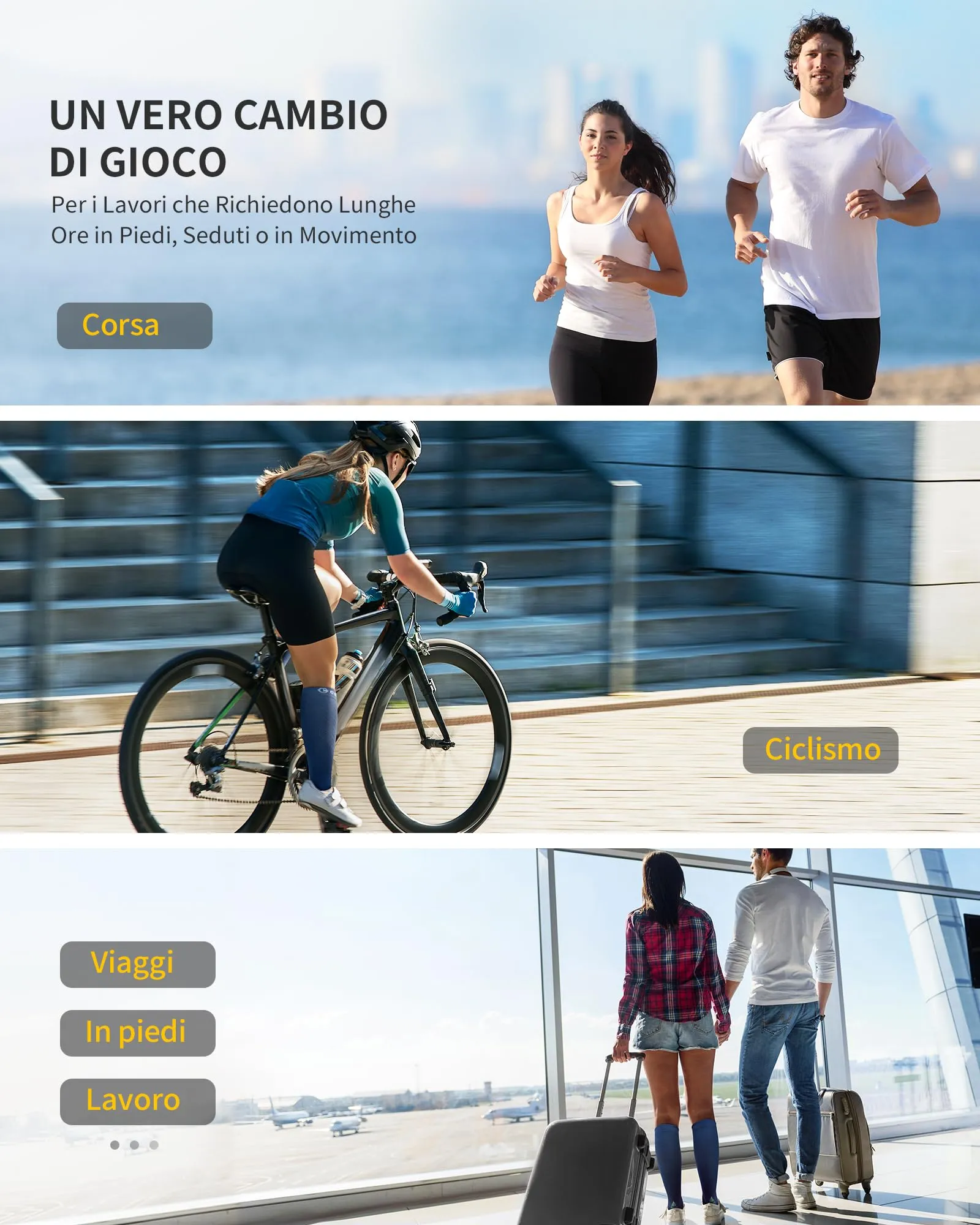 CAMBIVO Calze Compressione Graduata 20-30 mmHg, 2 Paia, Antiscivolo per Sport e Recupero - immagine 6