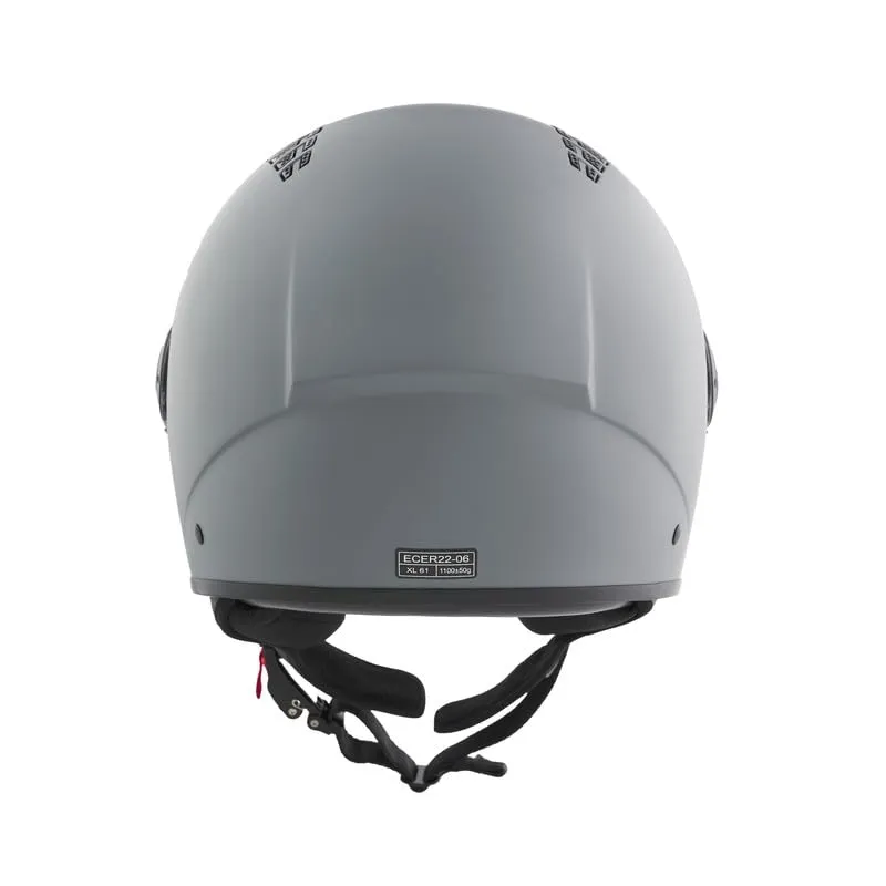 BHR 834 Flow Casco Demi-Jet Scooter, Grigio Opaco, S - immagine 4