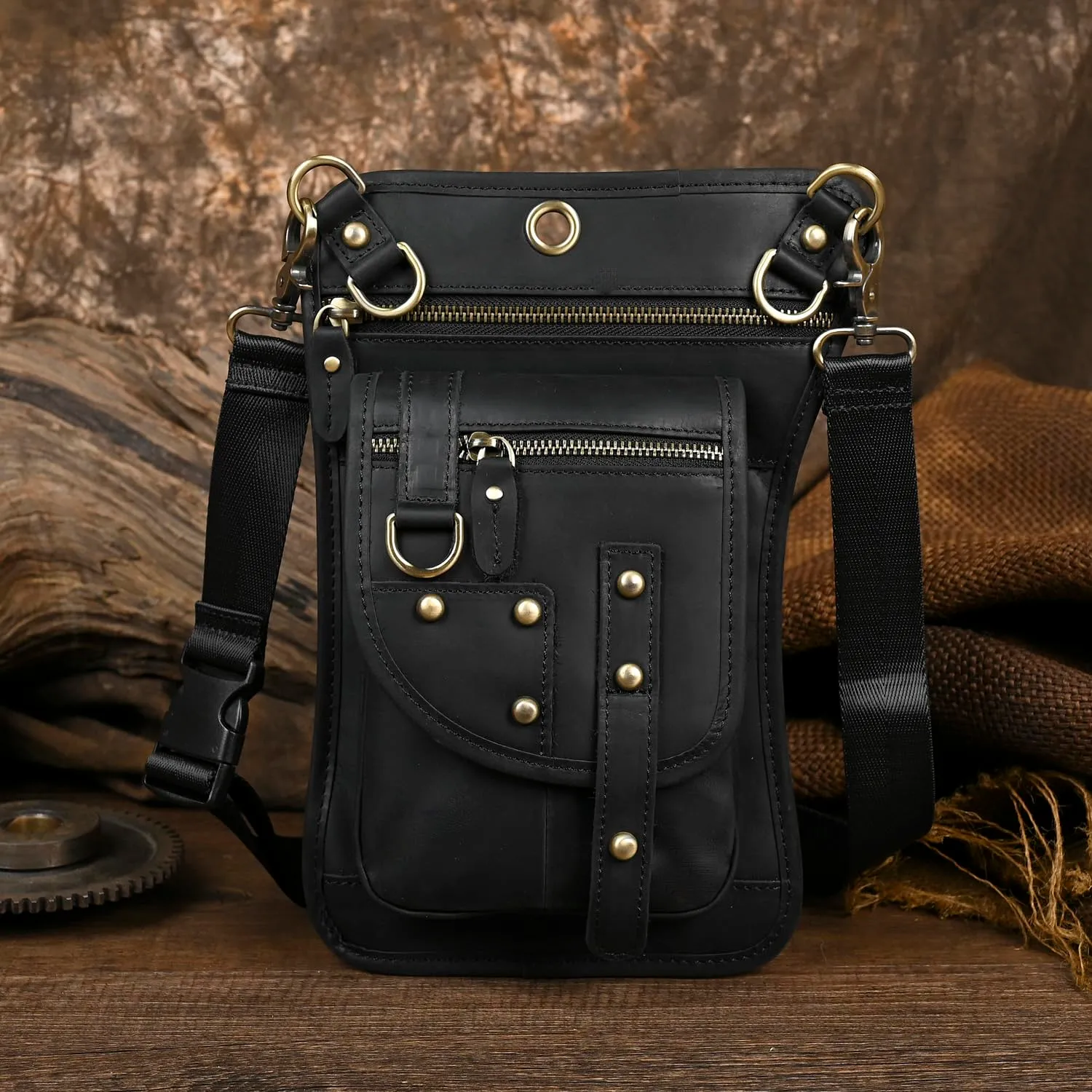 Le'aokuu Borsa Messenger da Coscia in Vera Pelle per Uomo 2141 - immagine 2