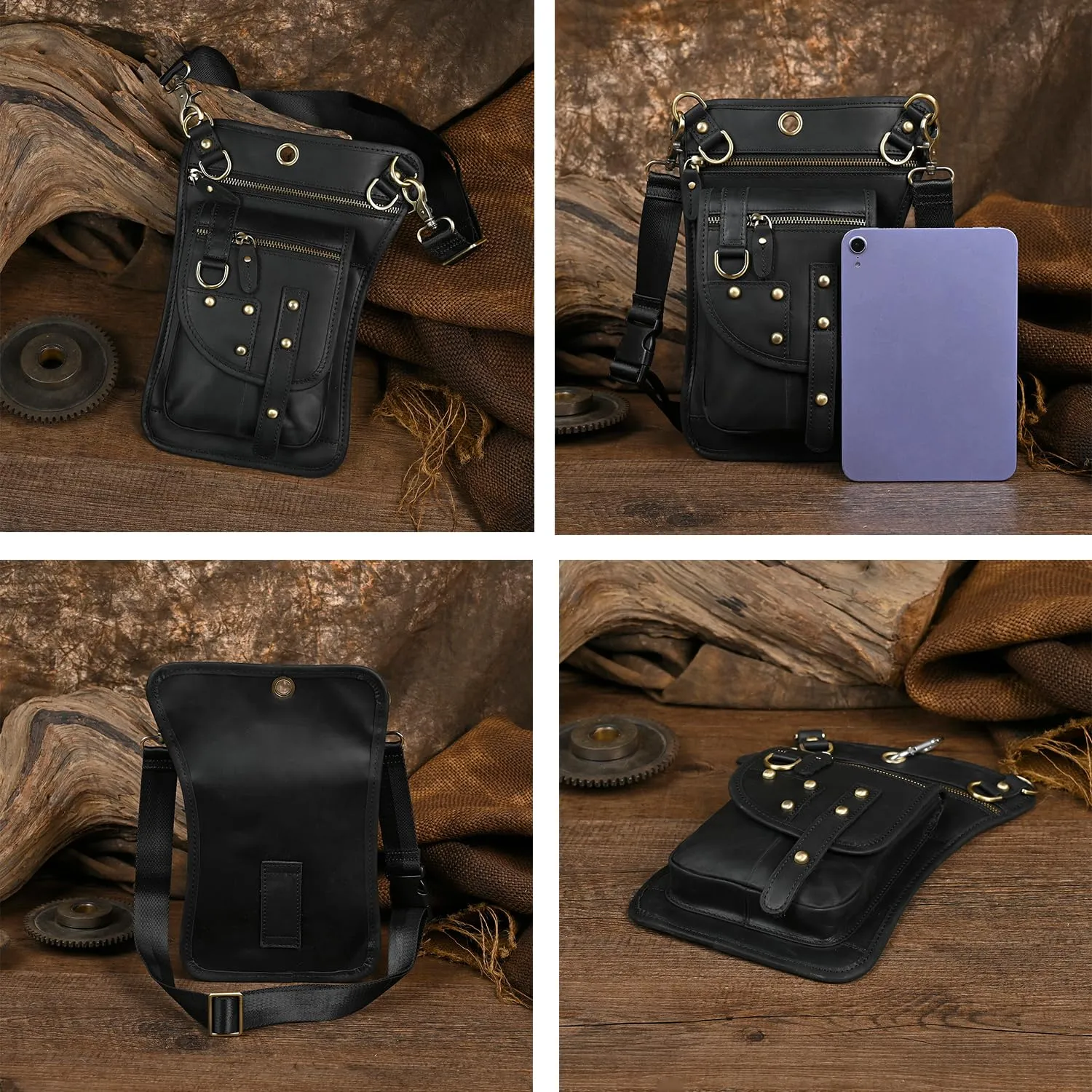 Le'aokuu Borsa Messenger da Coscia in Vera Pelle per Uomo 2141 - immagine 3