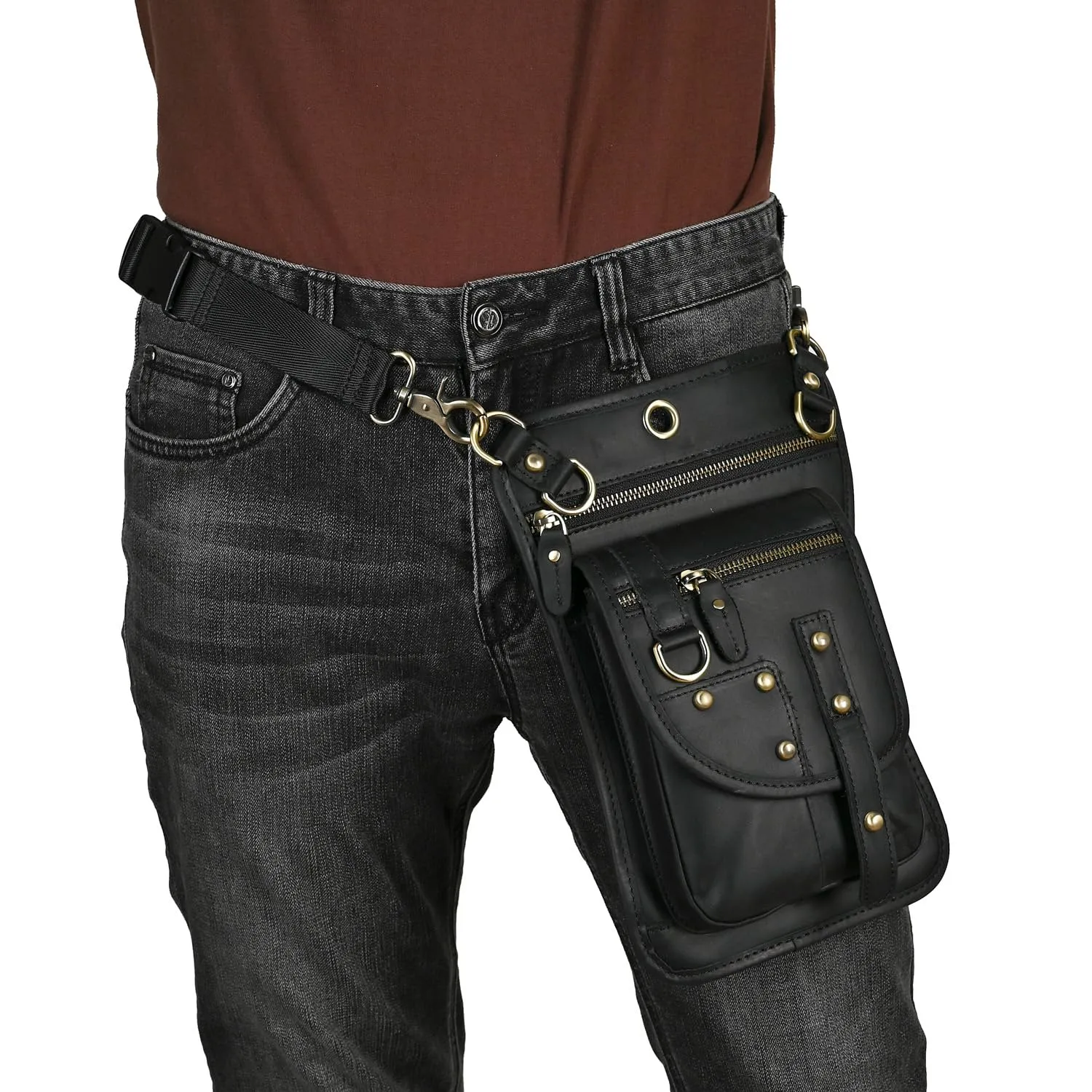 Le'aokuu Borsa Messenger da Coscia in Vera Pelle per Uomo 2141 - immagine 4