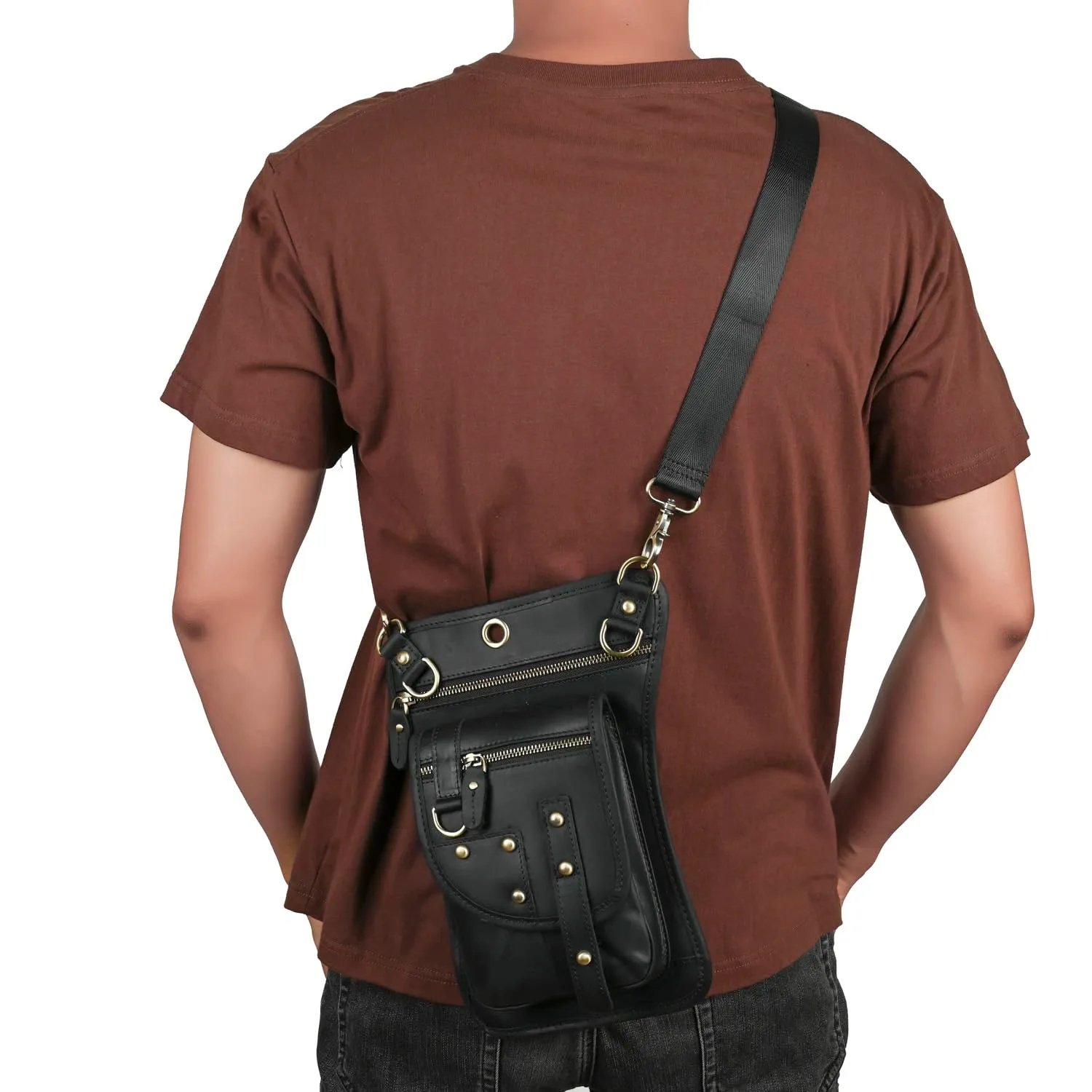 Le'aokuu Borsa Messenger da Coscia in Vera Pelle per Uomo 2141 - immagine 5