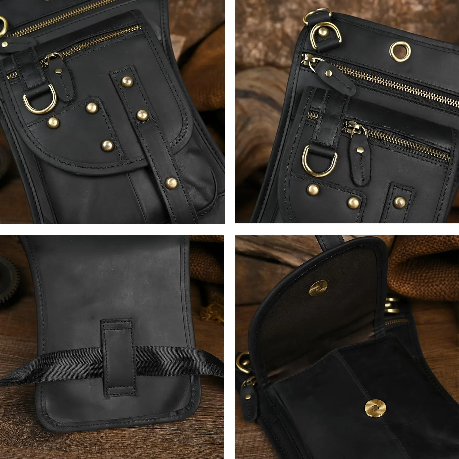 Le'aokuu Borsa Messenger da Coscia in Vera Pelle per Uomo 2141 - immagine 6