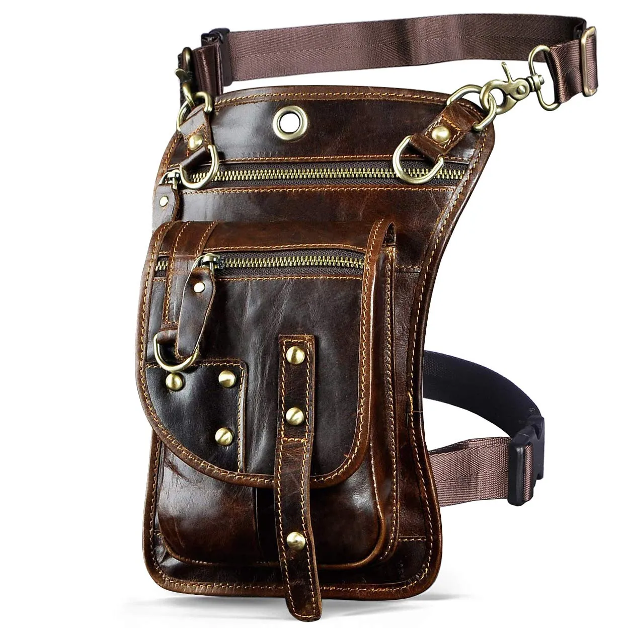 Le'aokuu Borsa Messenger da Coscia in Vera Pelle per Uomo 2141 - immagine 1