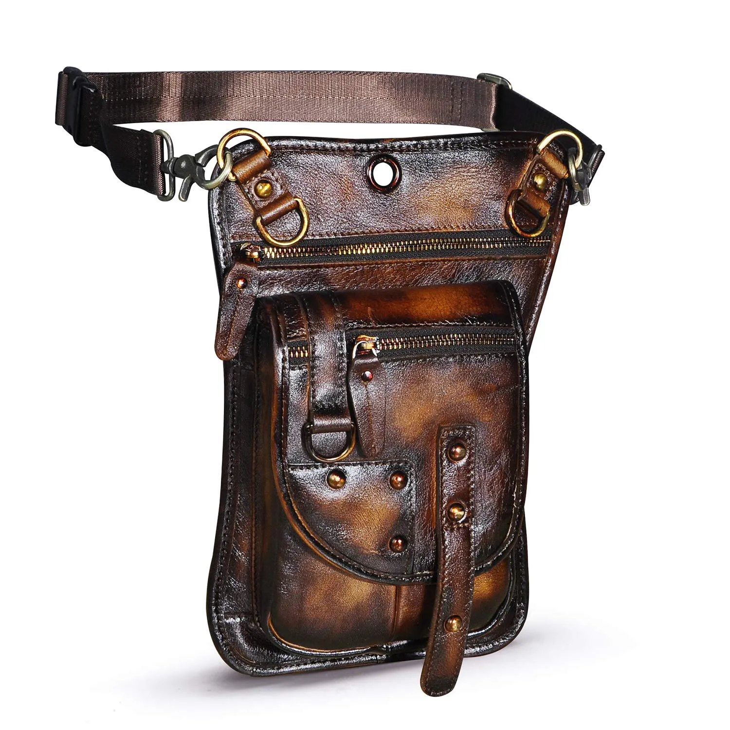 Le'aokuu Borsa Messenger da Coscia in Vera Pelle per Uomo 2141 - immagine 3