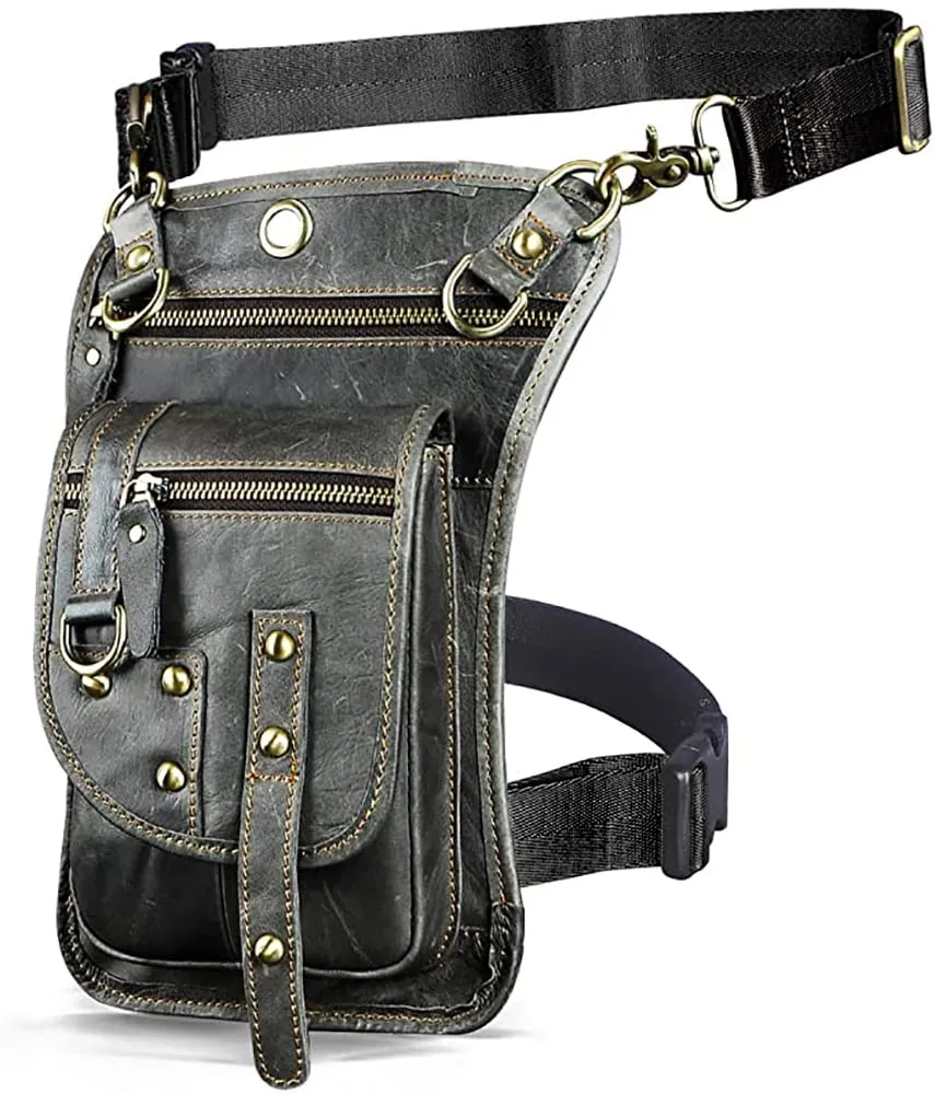 Le'aokuu Borsa Messenger da Coscia in Vera Pelle per Uomo, Modello G1015 2141 - immagine 1
