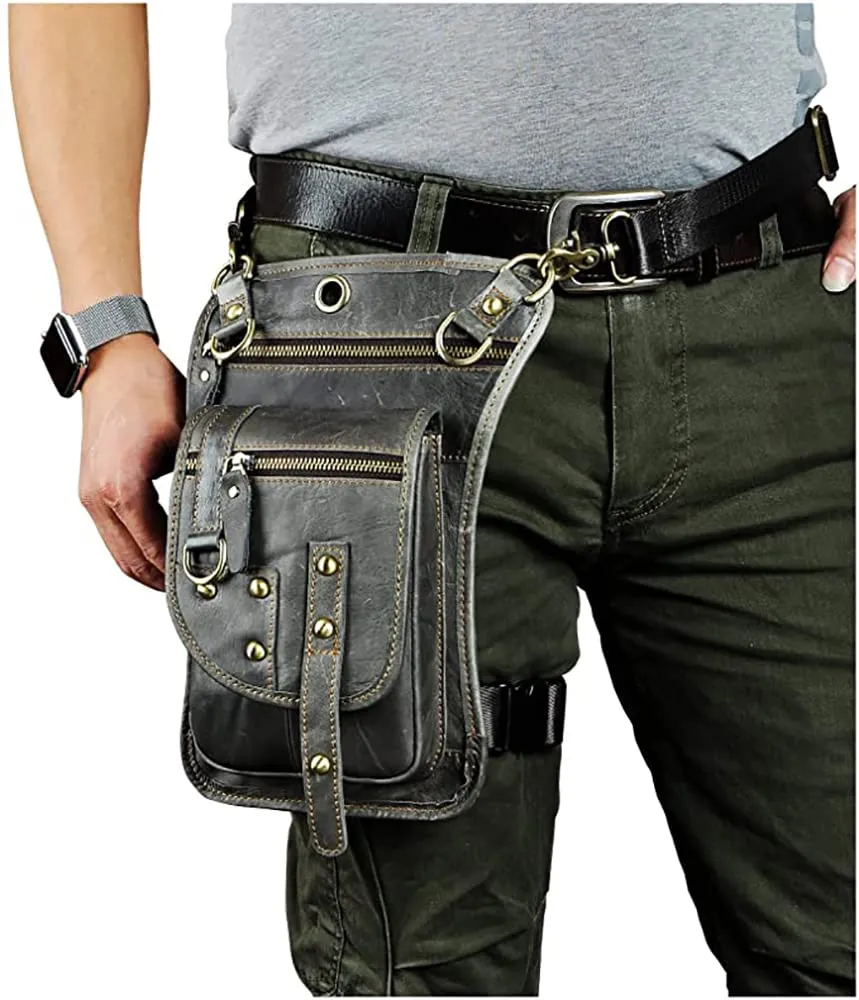 Le'aokuu Borsa Messenger da Coscia in Vera Pelle per Uomo, Modello G1015 2141 - immagine 3