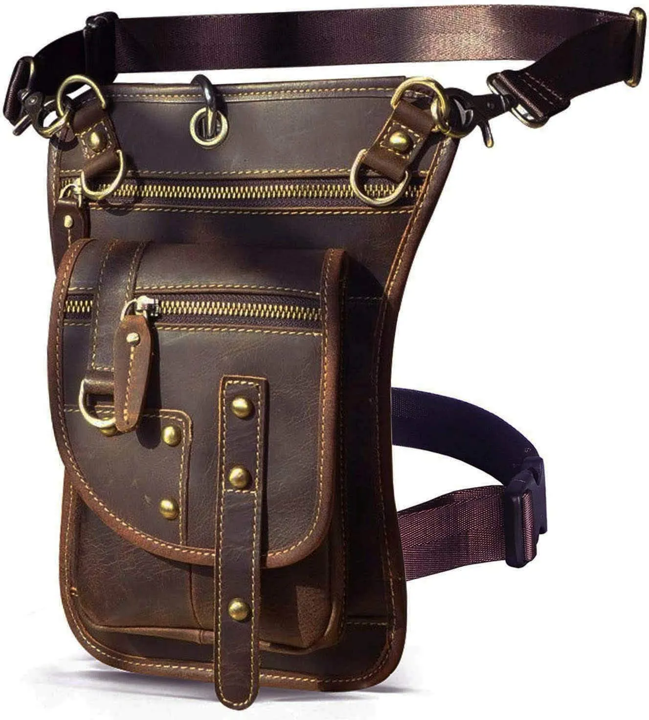 Le'aokuu Borsa Messenger da Coscia in Vera Pelle per Uomo, Modello G1015 (2141) - immagine 1