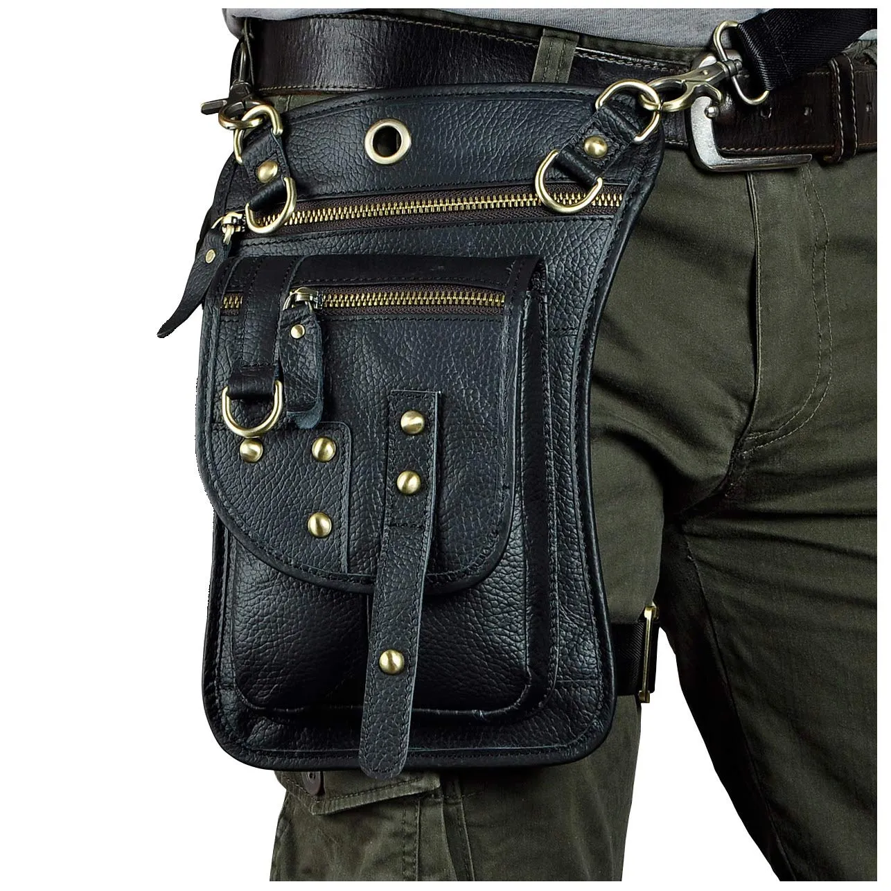 Le'aokuu Borsa Messenger da Coscia in Vera Pelle per Uomo G1015 2141 - immagine 2