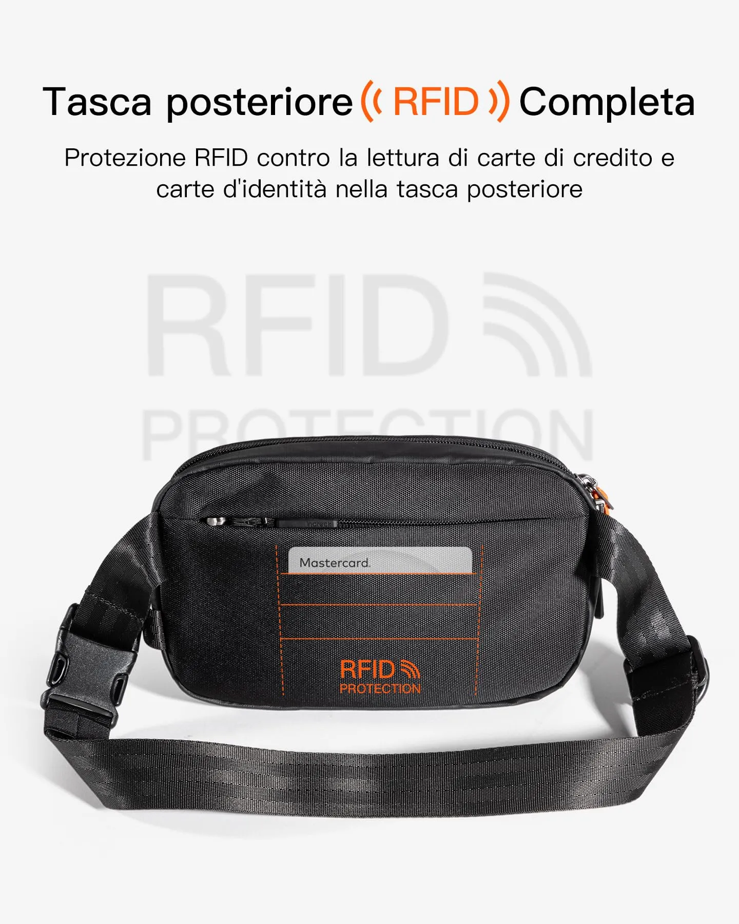 Inateck Sling Bag X-Mini, 1.5 Litri Marsupio Sportivo Borsa a Tracolla Uomo e Donna - immagine 5