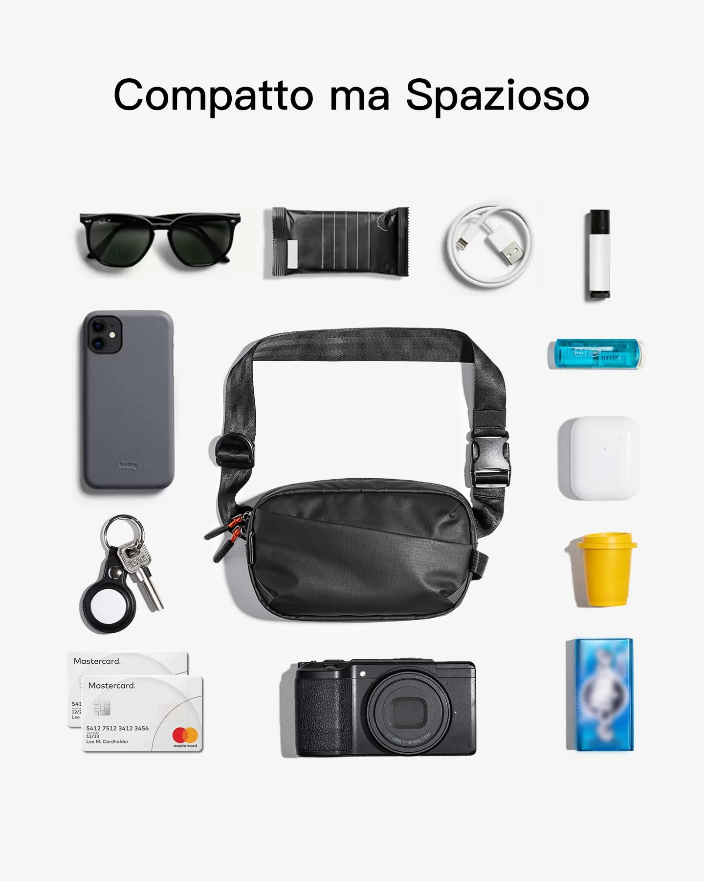 Inateck Sling Bag X-Mini, 1.5 Litri Marsupio Sportivo Borsa a Tracolla Uomo e Donna - immagine 6
