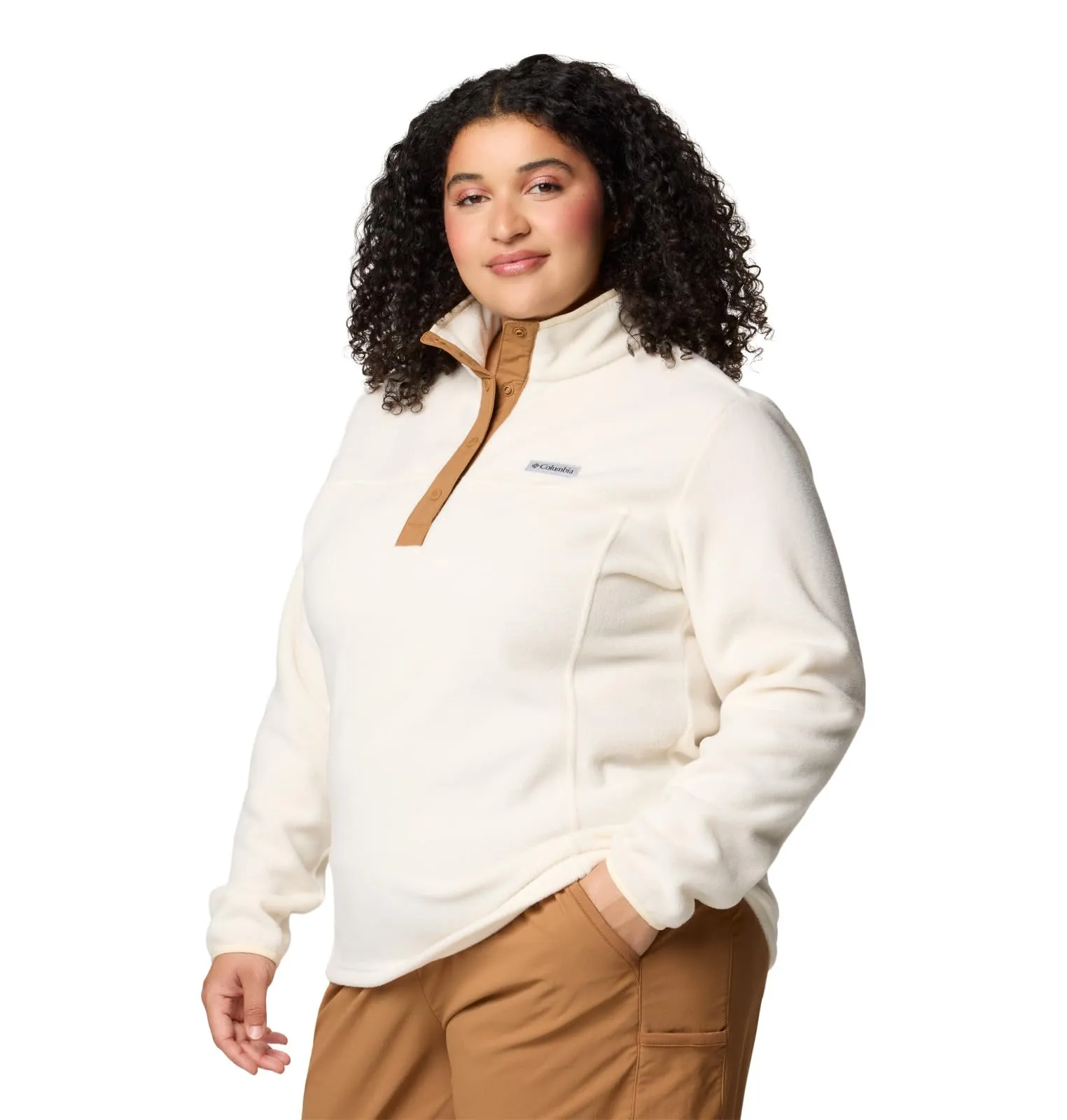 Columbia Benton Springs Half-Snap II Women's Fleece Pullover, Chalk/Camel Brown, XS - immagine 9