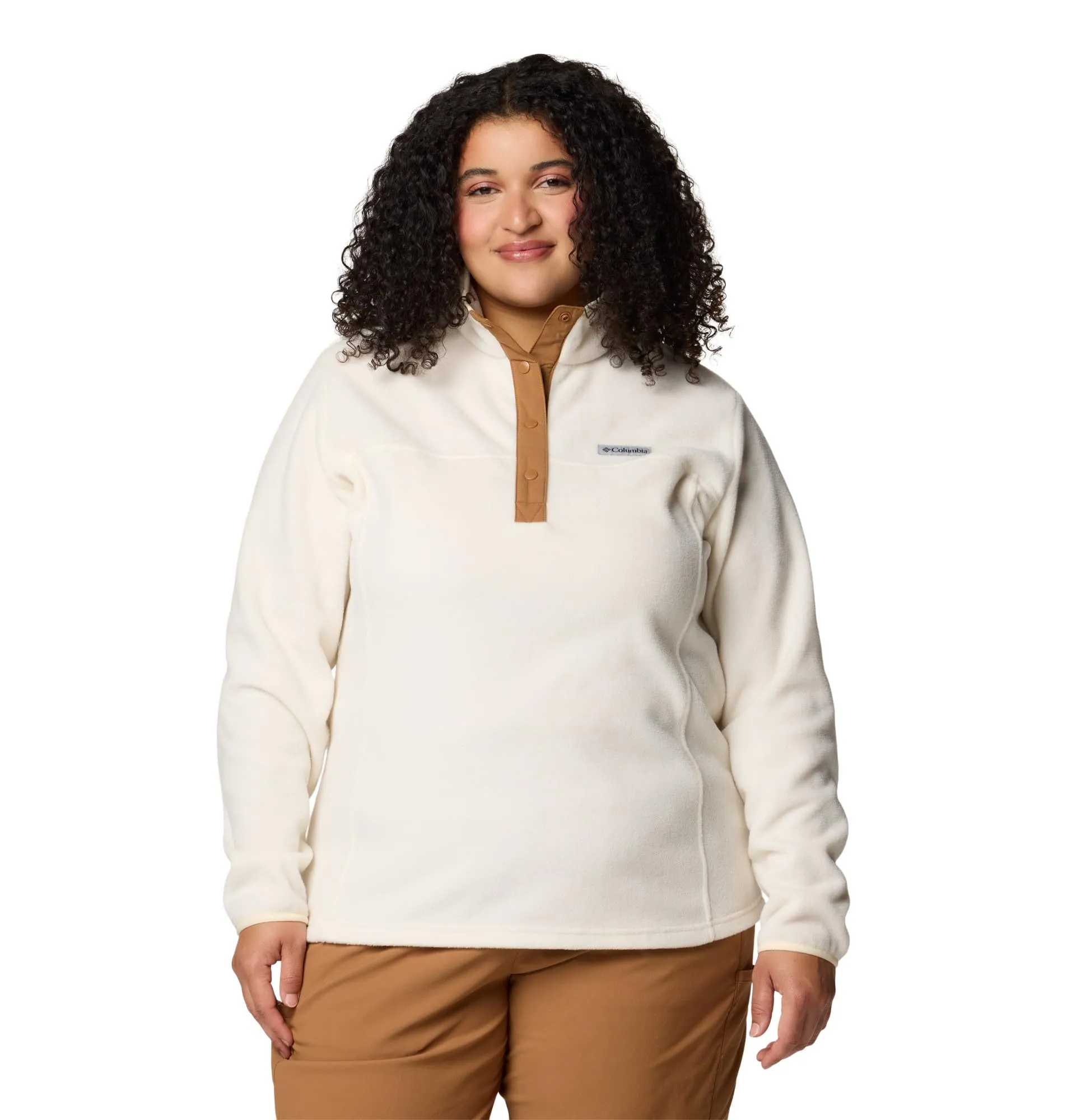 Columbia Benton Springs Half-Snap II Women's Fleece Pullover, Chalk/Camel Brown, M - immagine 5