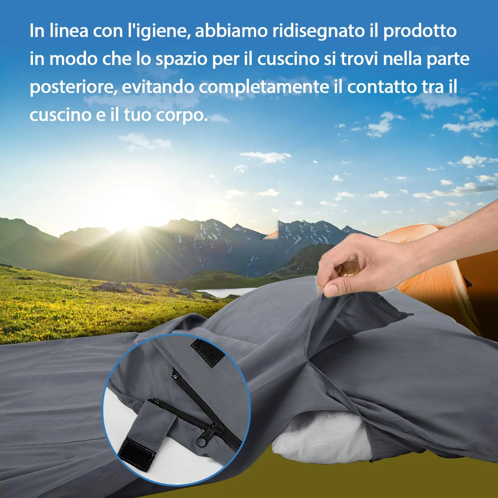 JAICOM Sacco Lenzuolo da Viaggio Ultraleggero, 220x90cm - immagine 4