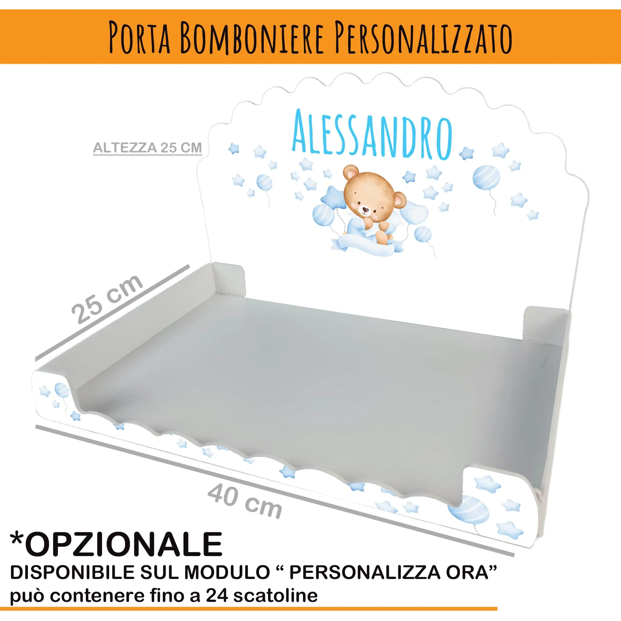 PV Grafik Scatoline Portaconfetti Nascita e Battesimo, 24+24 con Bigliettino e Nastrino, Personalizzate Tunna67 - immagine 4
