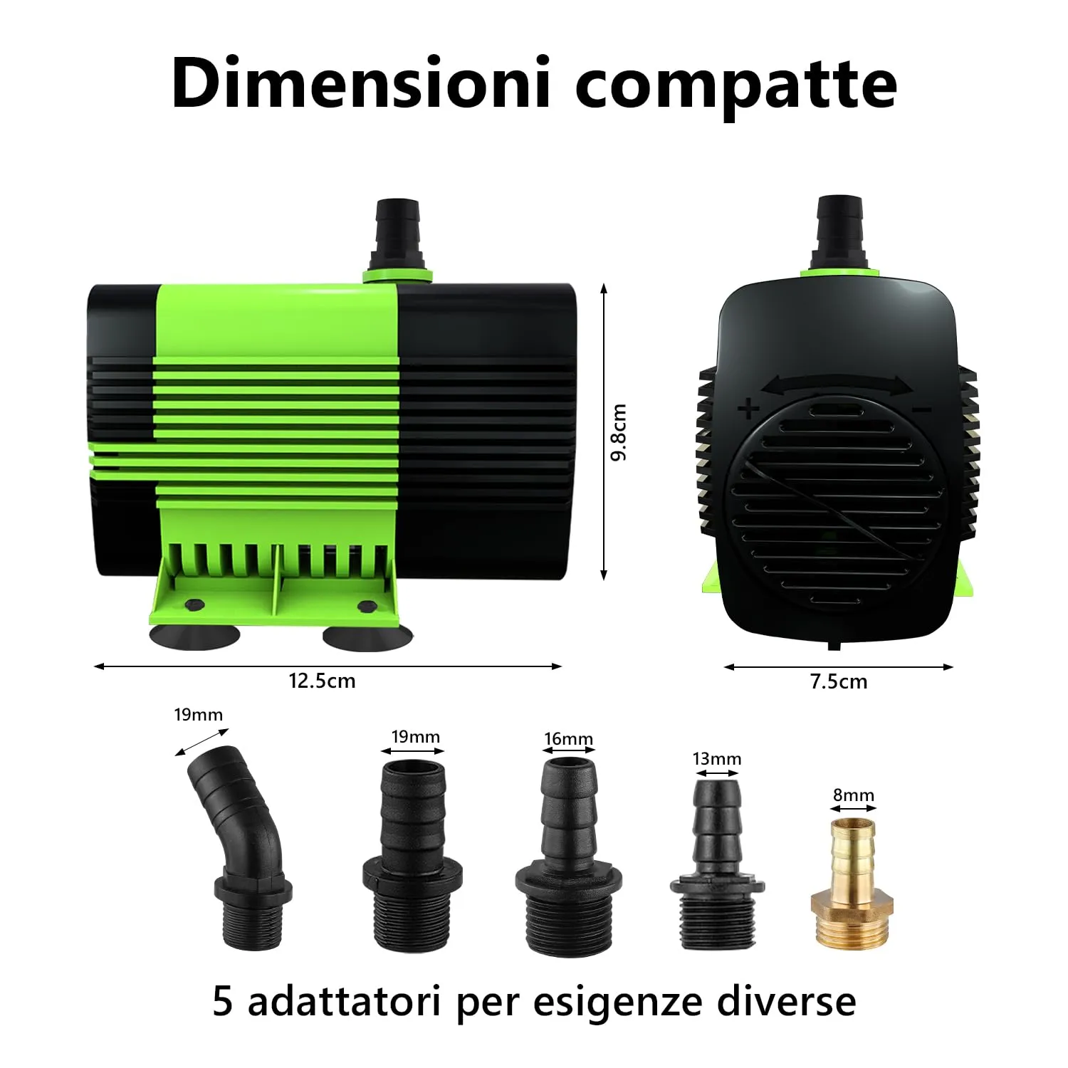 Lnicez Pompa Acqua Sommersa 50W 3500L/H, Altezza 2,8m con 5 Ugelli per Fontane e Acquari - immagine 6
