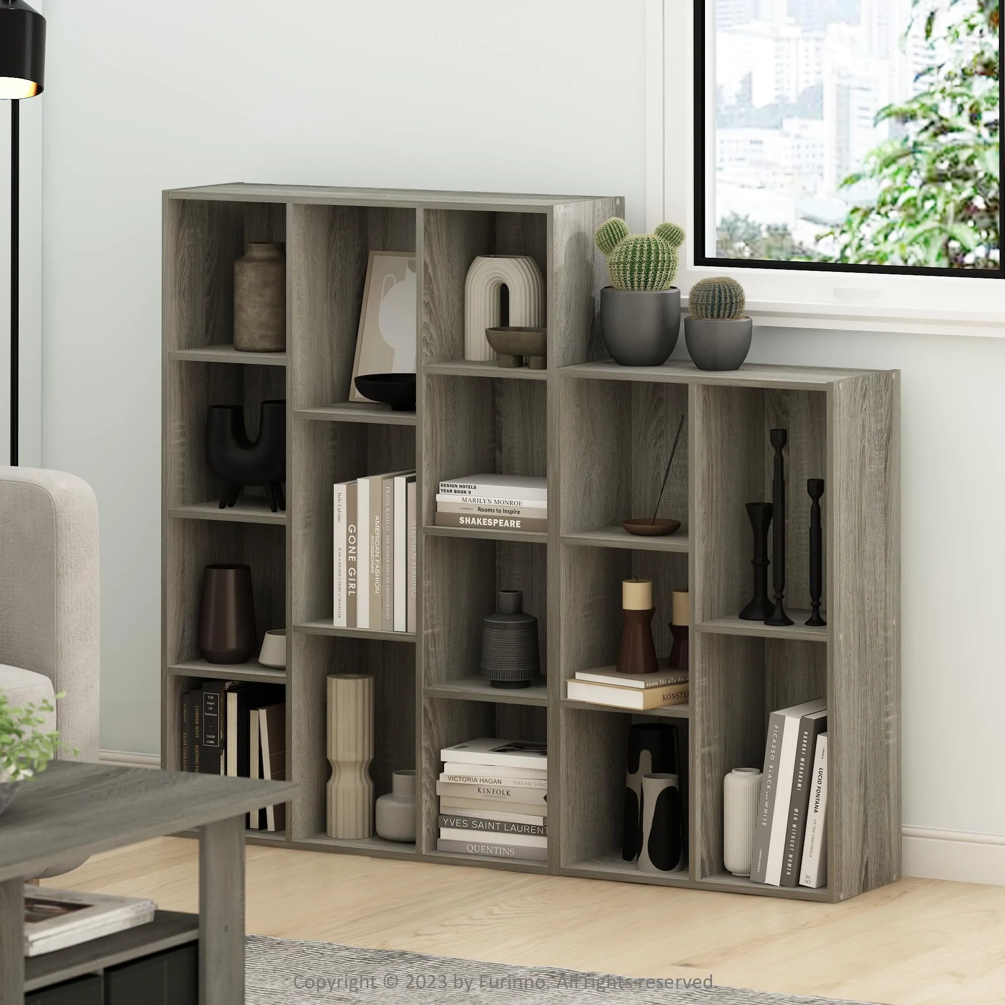 Furinno Luder Scaffale Aperto Reversibile a 5 Cubi, Rovere Francese - immagine 2