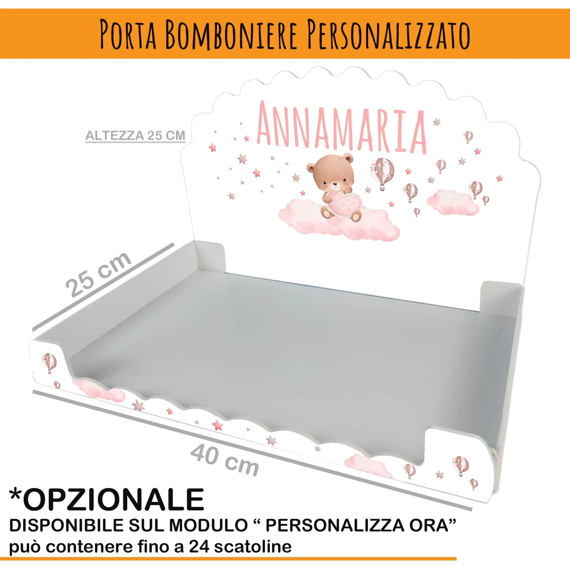 PV Grafik Scatoline Portaconfetti Nascita e Battesimo, Set 24+24 con Bigliettino e Nastrino, Personalizzate Tunna70 - immagine 4