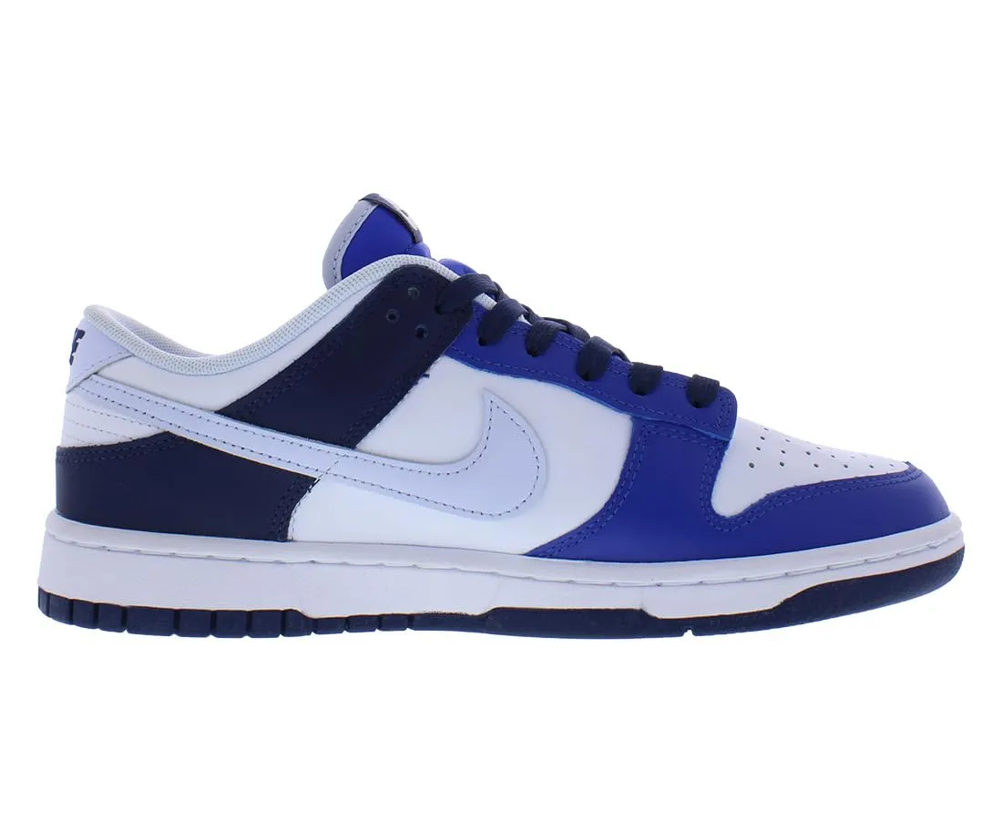 Nike Dunk Low Men's Shoes - White Game Royal Midnight Navy - immagine 2
