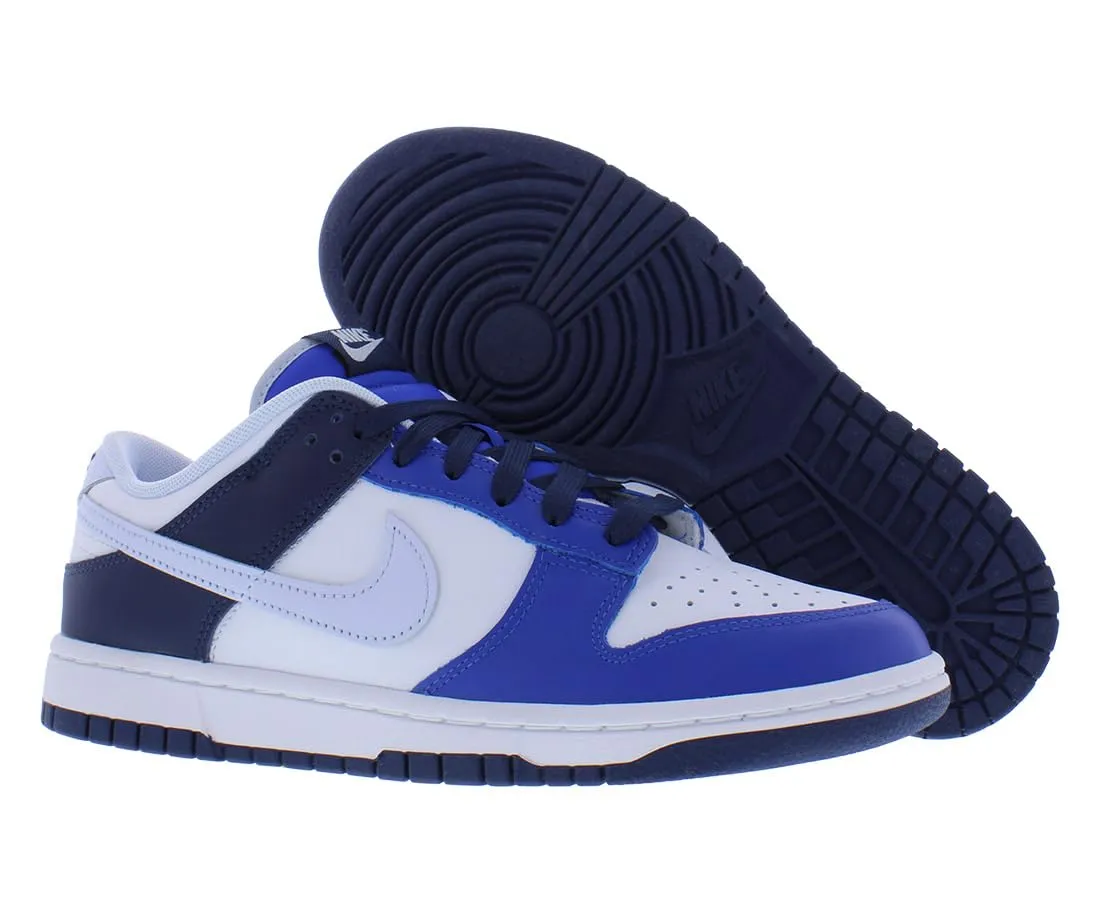 Nike Dunk Low Men's Shoes - White Game Royal Midnight Navy - immagine 4