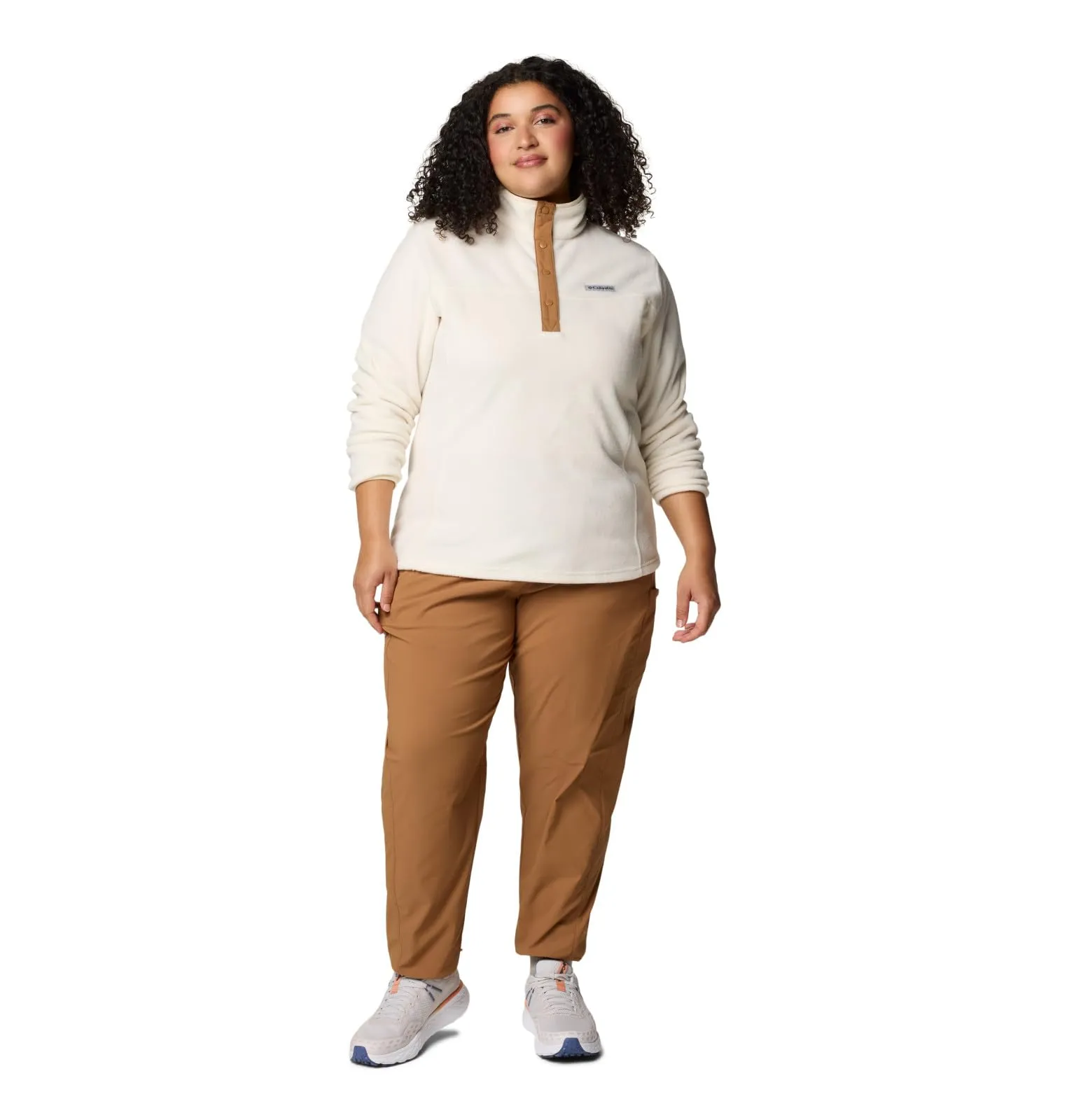 Columbia Benton Springs Half-Snap II Women's Fleece Pullover, Chalk/Camel Brown, L - immagine 8