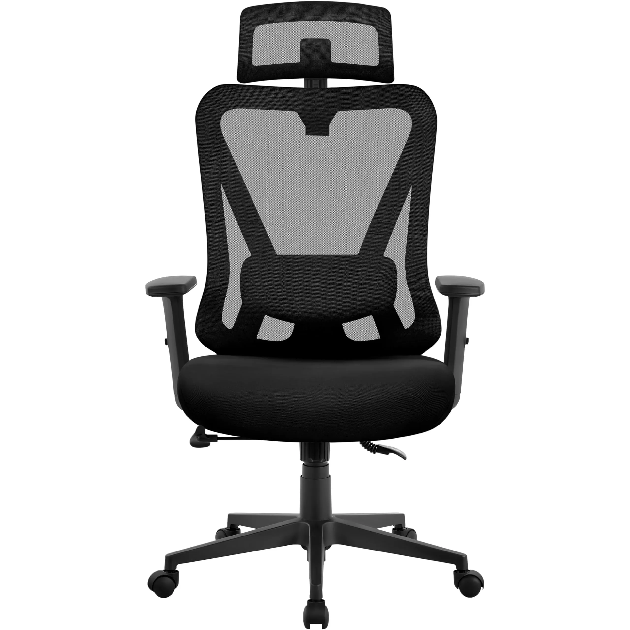 Yaheetech Sedia da Ufficio Ergonomica Lombare, Reclinabile e Bloccabile, Nero - immagine 1