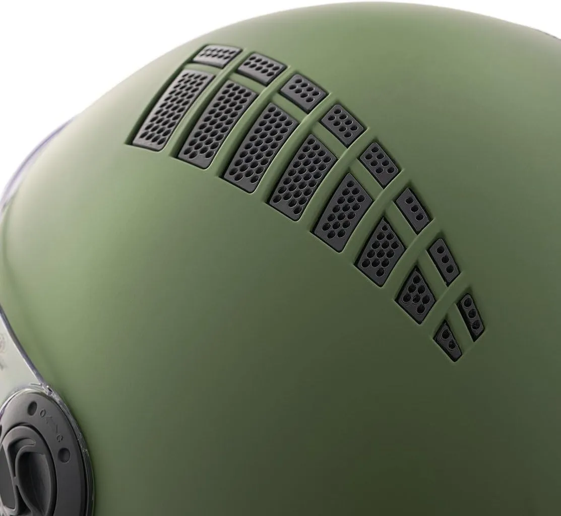 BHR 834 Flow Casco Demi-Jet Scooter, Verde Opaco, L - immagine 5