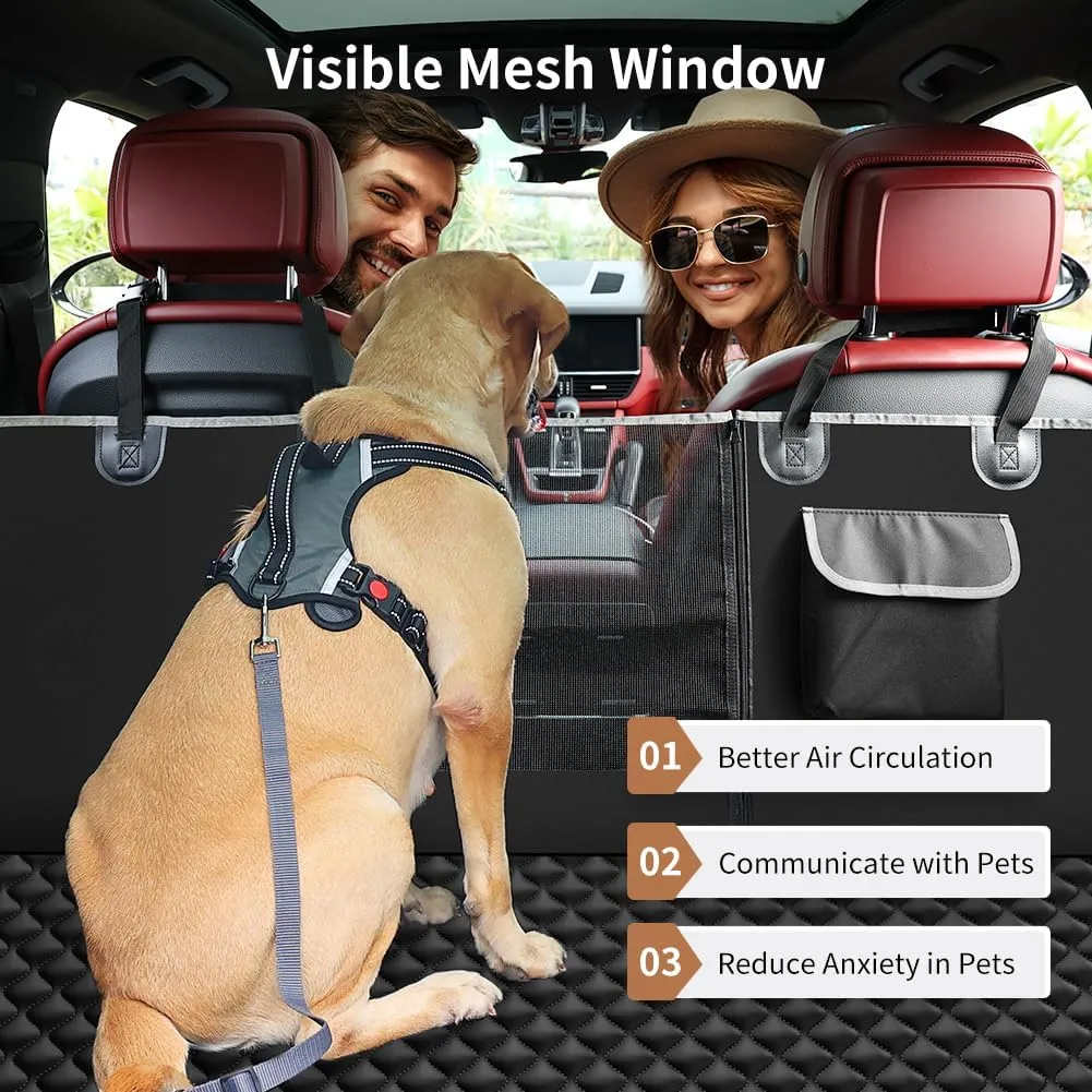 KYG Coprisedile Posteriore per Cani Impermeabile Antiscivolo con Finestre a Maglie per Auto e SUV, 135x140cm - immagine 4